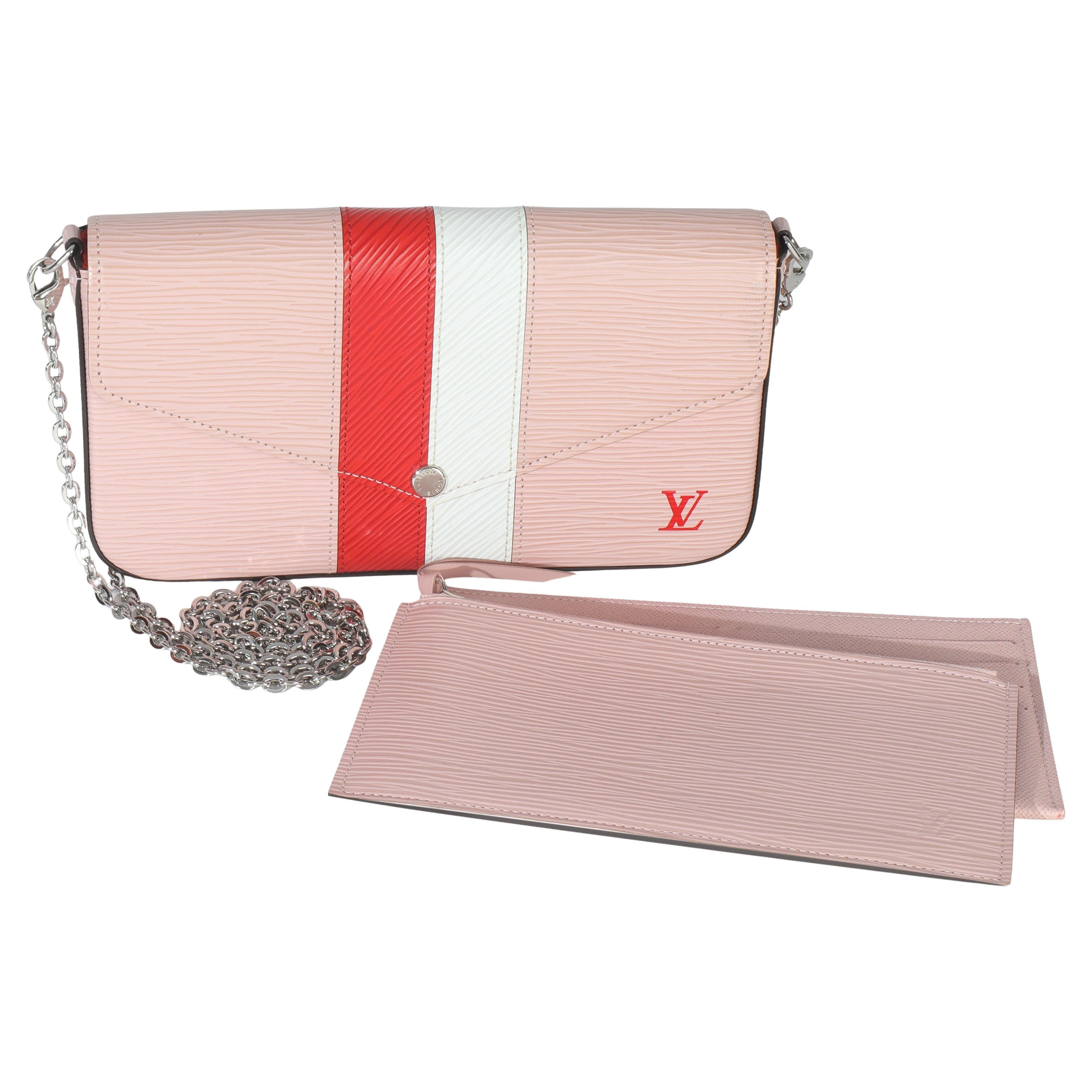 Louis Vuitton Rose Ballerine Epi Stripe Felicie Pochette For Sale