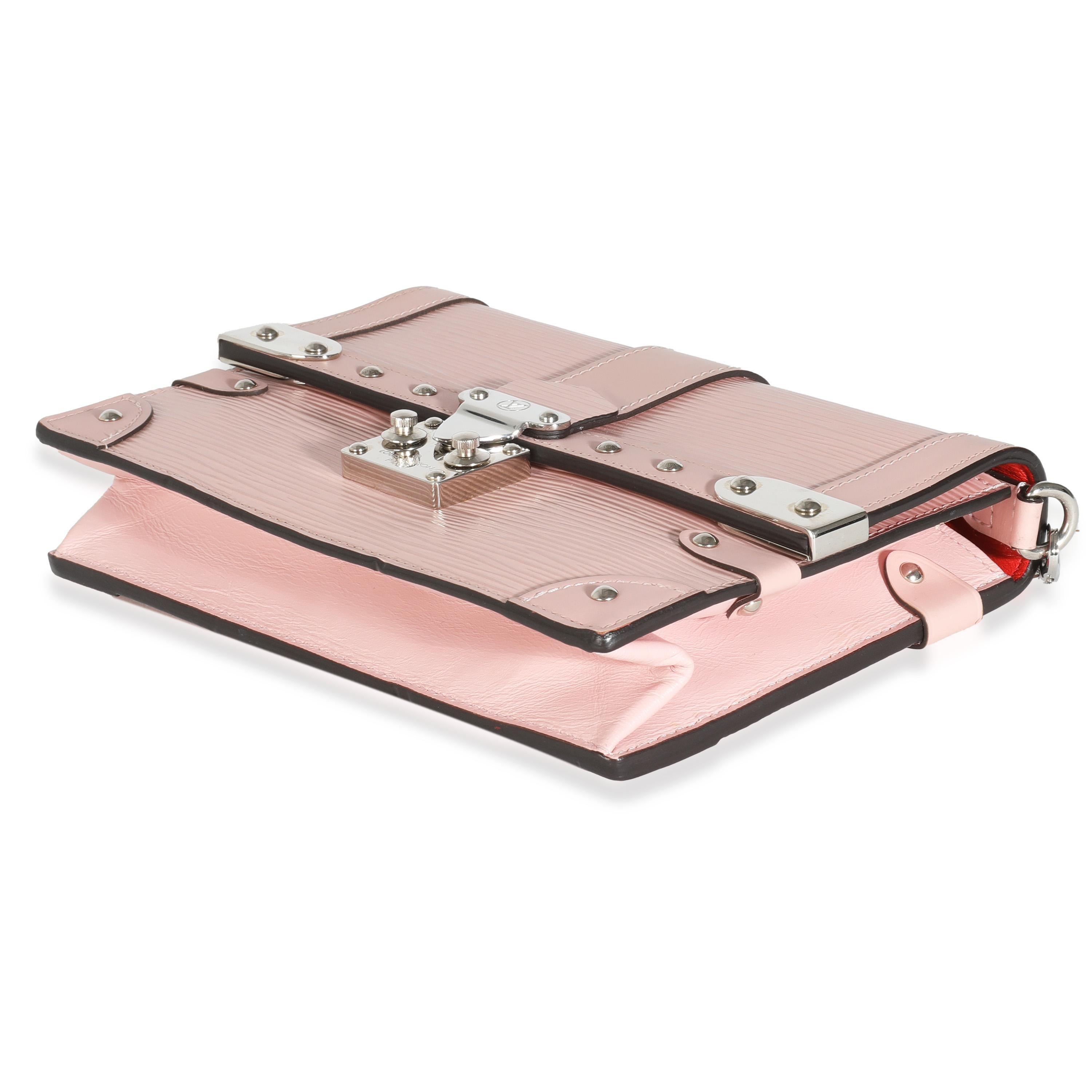 Women's or Men's Louis Vuitton Rose Ballerine Epi Trunk Chain Wallet For Sale