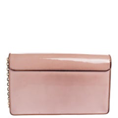 Louis Vuitton Rose Ballerine Monogram Canvas and Vernis Cherrywood Chain Wallet