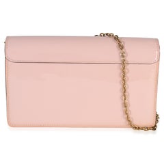 Louis Vuitton Rose Ballerine Monogram Vernis Cherrywood Chain Wallet