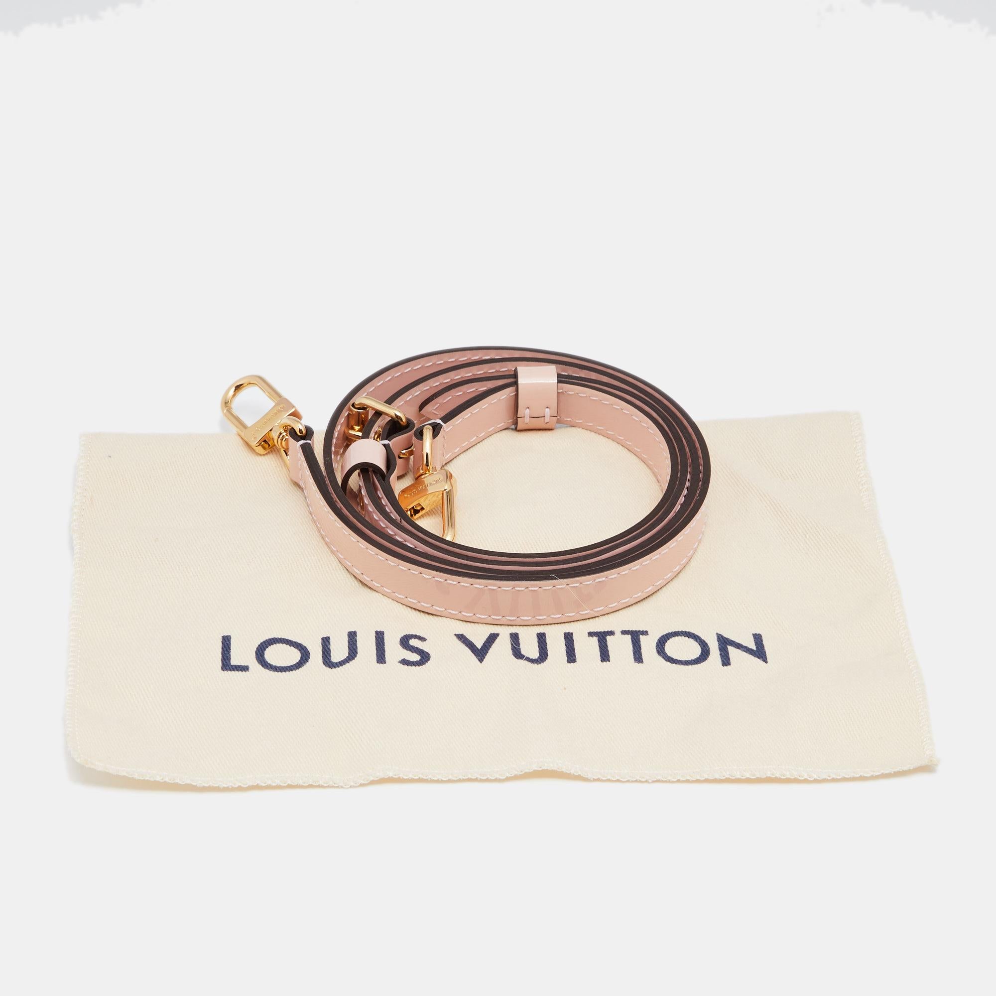 Women's Louis Vuitton Rose Ballerine Patent Leather Adjustable Shoulder Bag Strap