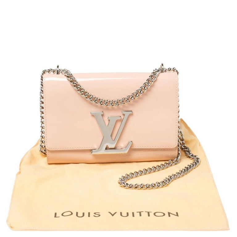 Louis Vuitton Black Leather Chain Louise MM Clutch Louis Vuitton