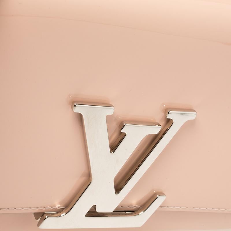 Louis Vuitton Rose Ballerine Patent Leather Chain Louise MM Bag 1