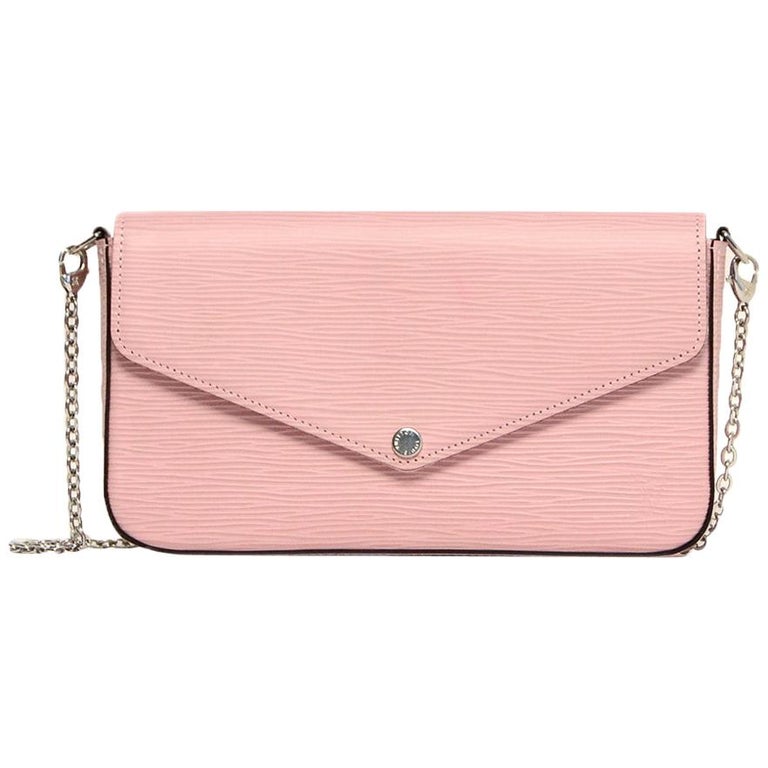 Louis Vuitton Rose Ballerine Pink Epi Pochette Felicie Crossbody Bag w/ Inserts For Sale at 1stdibs