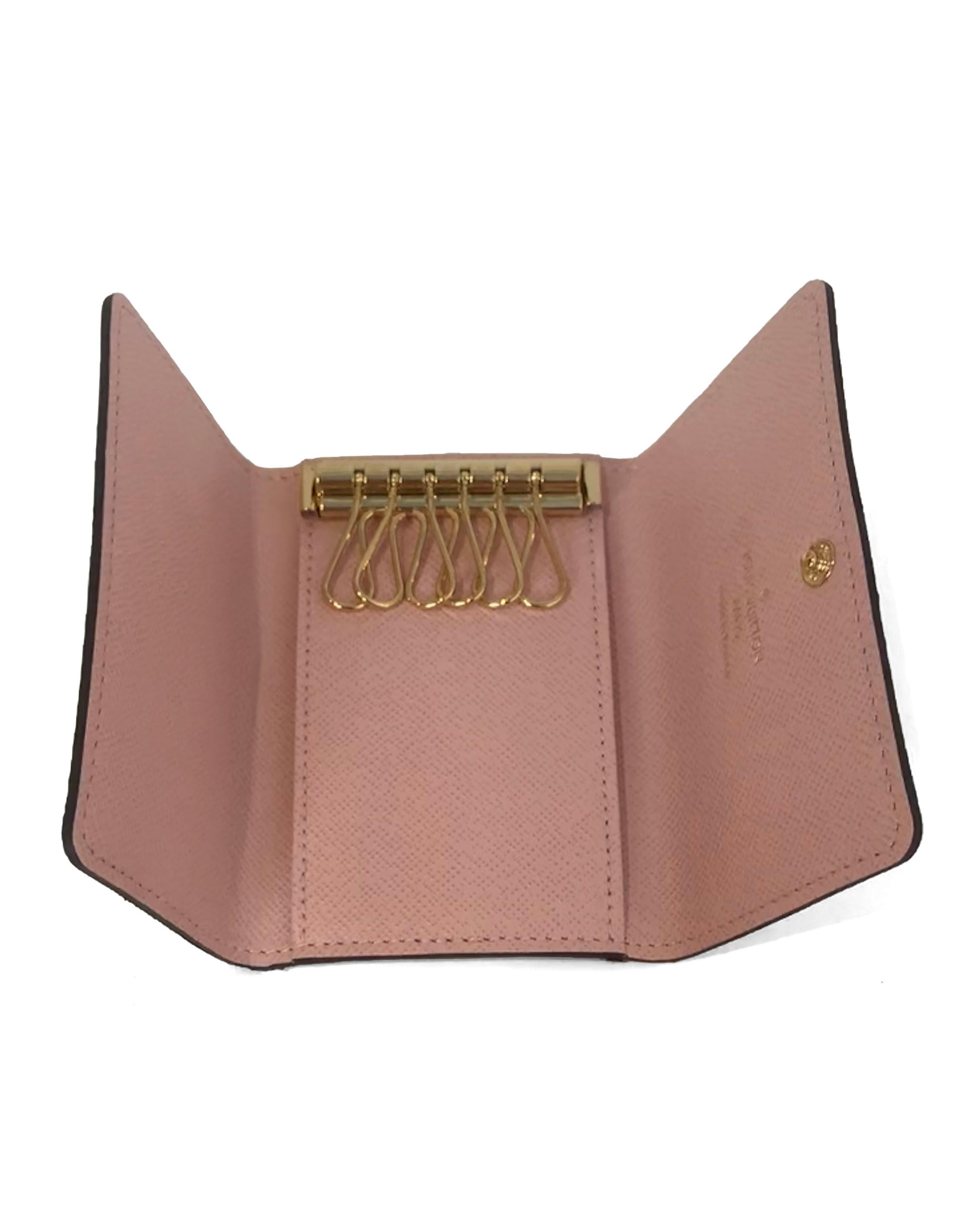 Louis Vuitton Rose Ballerine Pink & Monogram Multicles 6 Key Holder M60701 In Excellent Condition In New York, NY