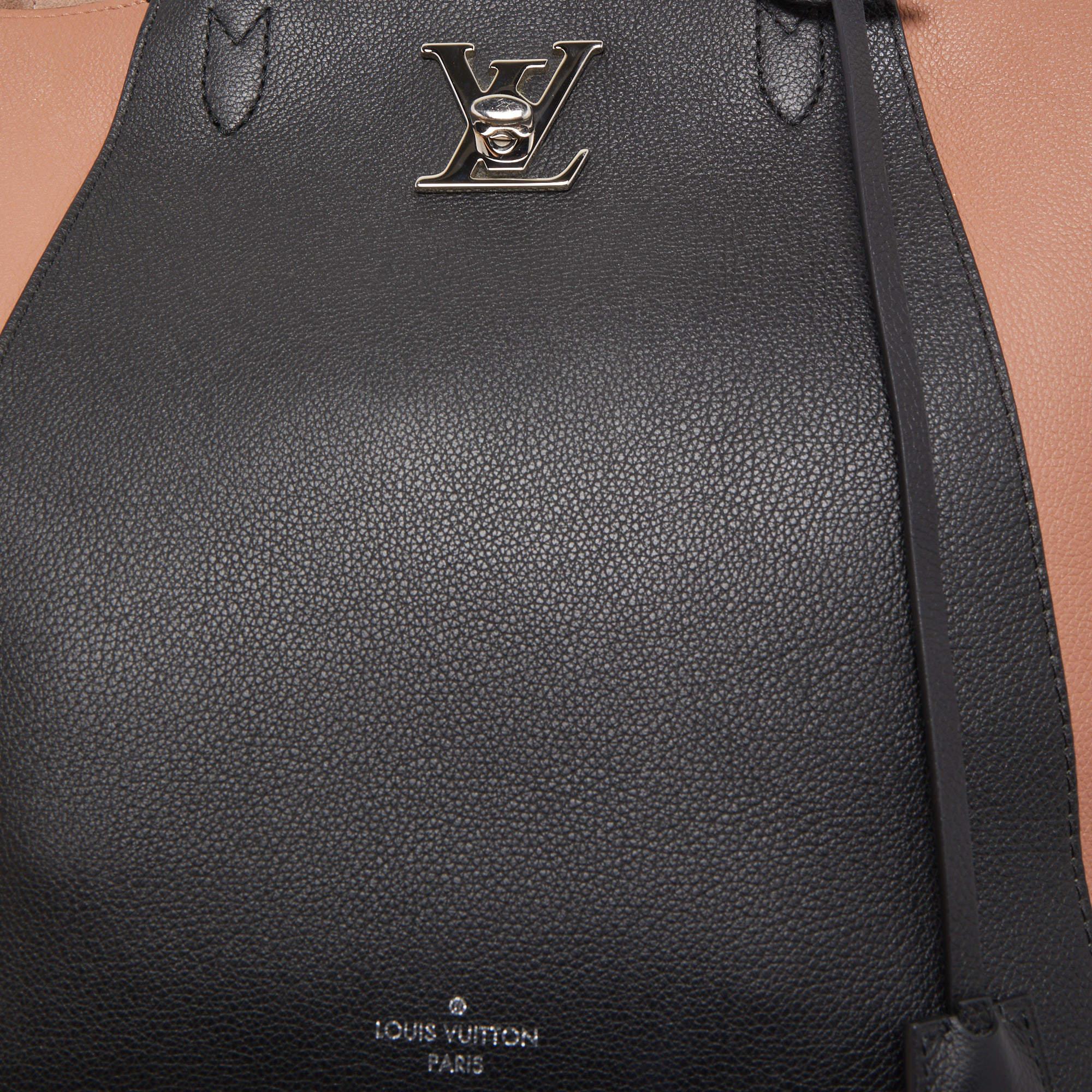 Louis Vuitton Rose/Black Leather Lockme Cabas Bag 8