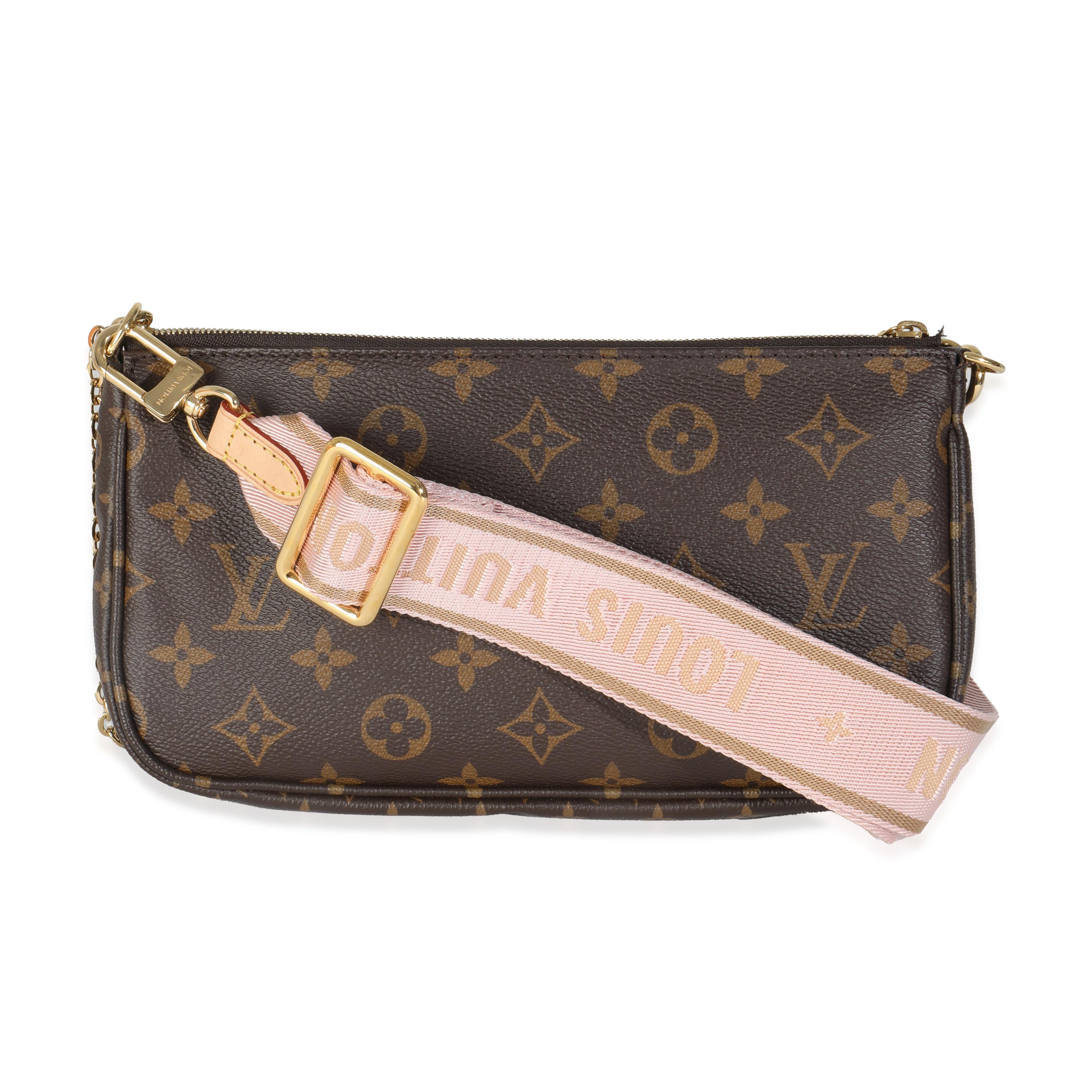 Listing Title: Louis Vuitton Rose Clair Monogram Canvas Multi Pochette Accessoires
SKU: Z145136
MSRP: 2620.00 USD
Condition: Pre-owned 
Handbag Condition: Very Good
Condition Comments: Item is in very good condition with minor signs of wear. Patina