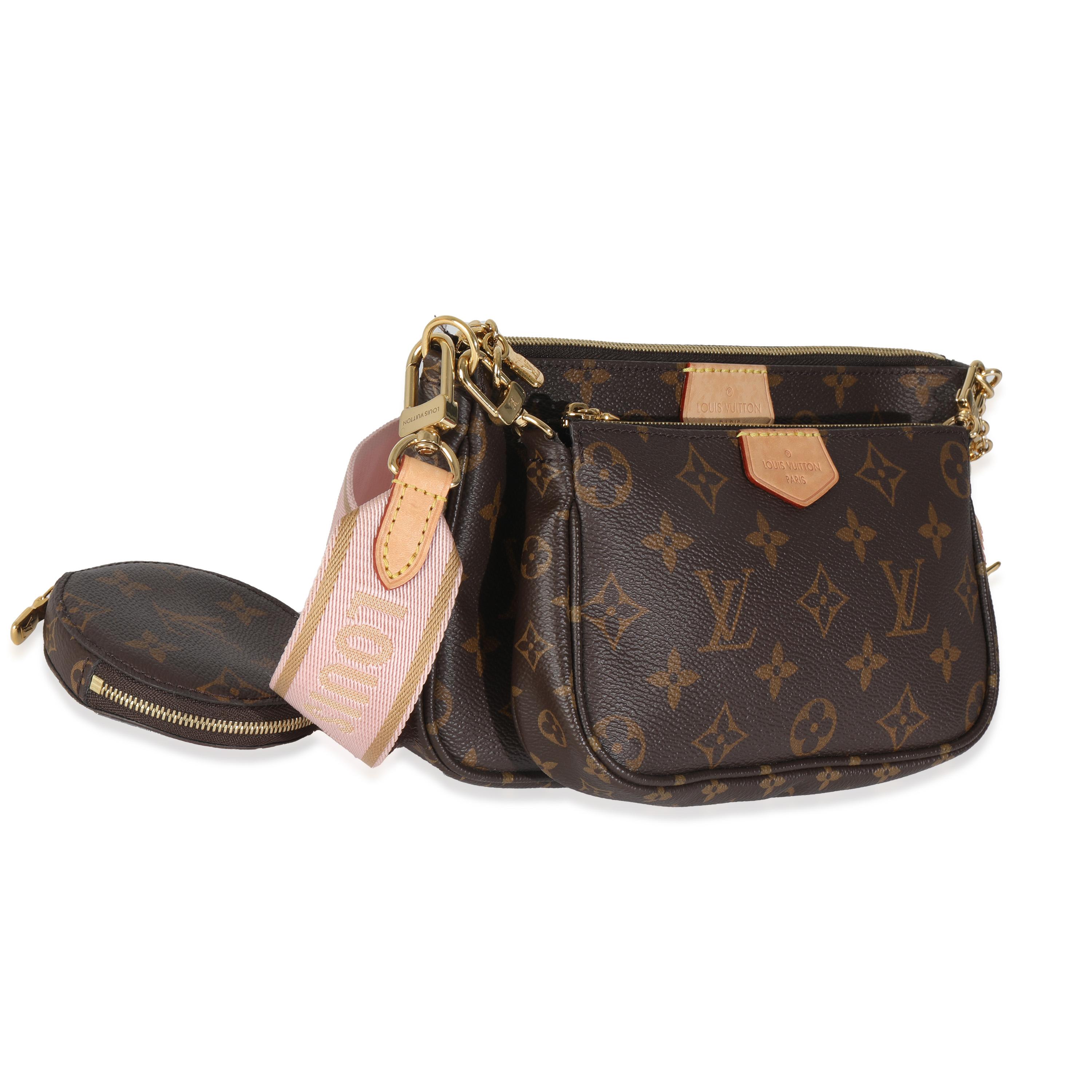 Black Louis Vuitton Rose Clair Monogram Canvas Multi Pochette Accessoires