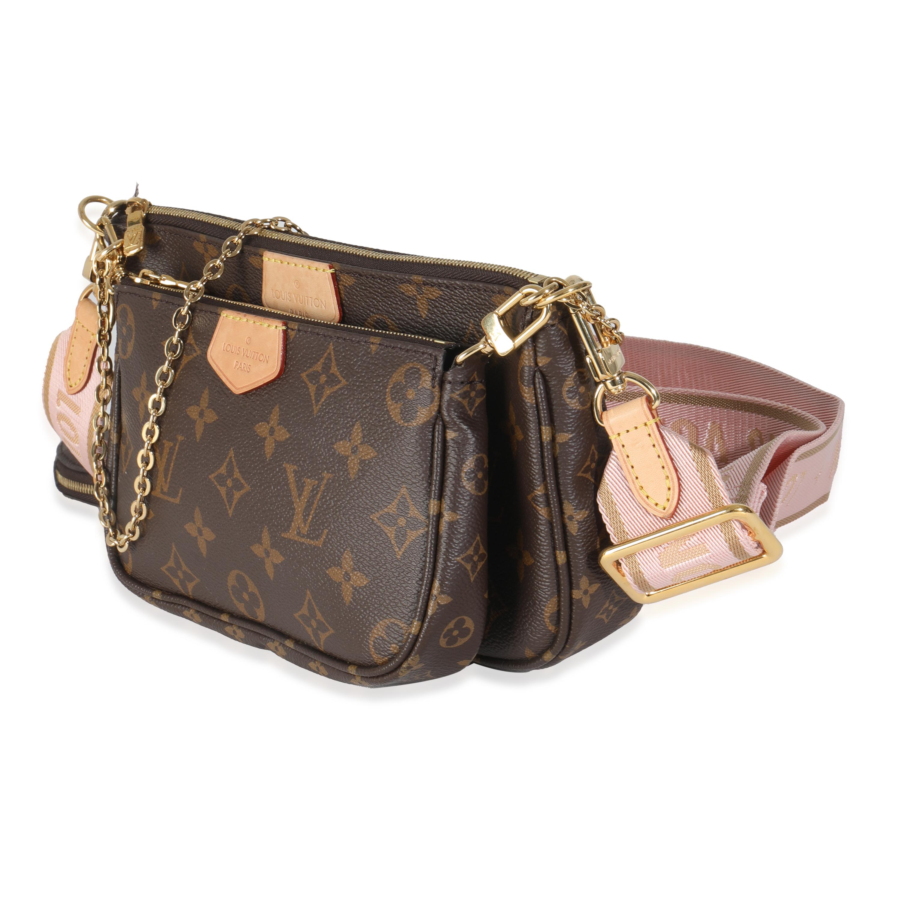 Louis Vuitton Rose Clair Monogram Canvas Multi Pochette Accessoires In Excellent Condition In New York, NY