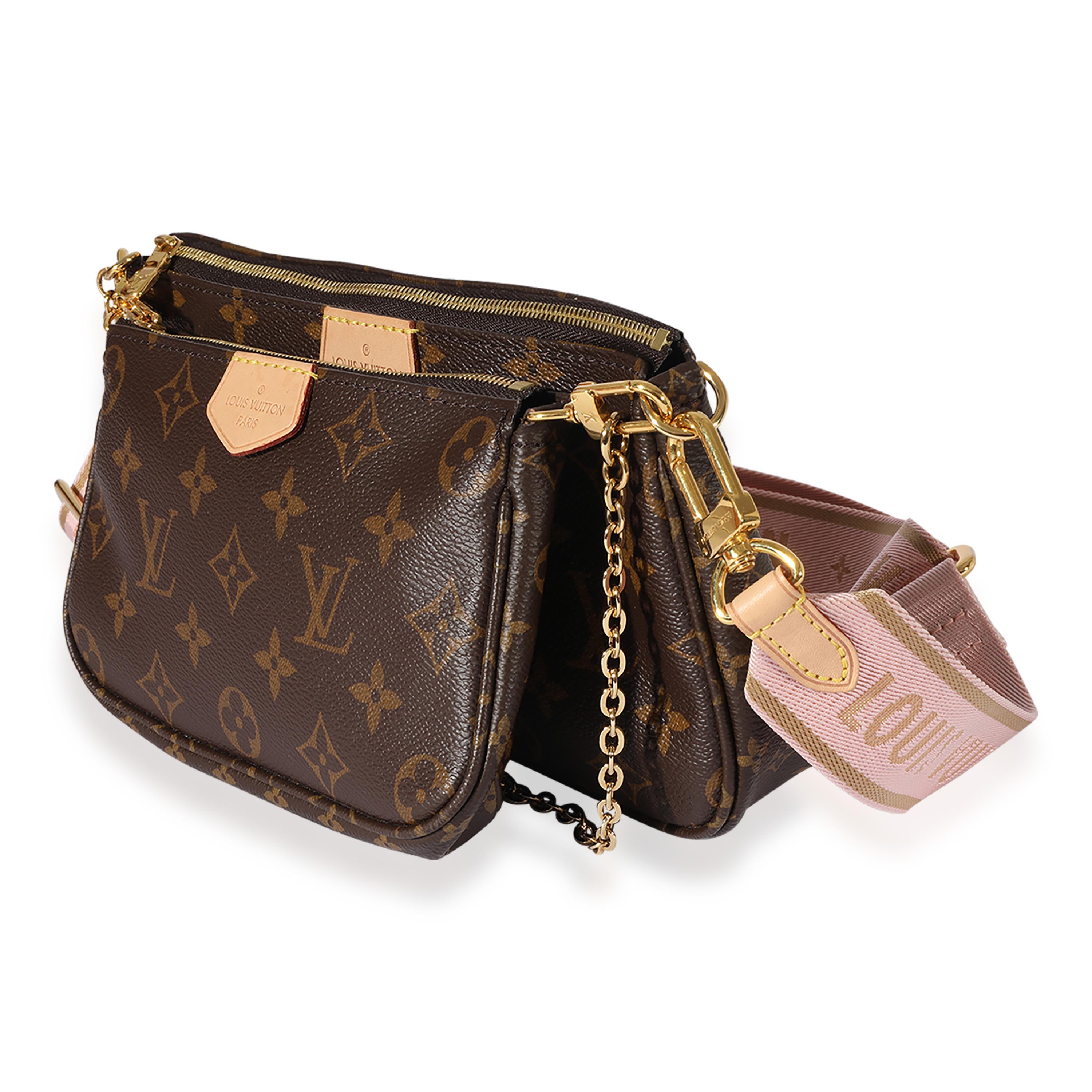 Listing Title: Louis Vuitton Rose Clair Monogram Multi Pochette
SKU: 125726
MSRP: 2570.00
Condition: Pre-owned 
Handbag Condition: Excellent
Condition Comments: Excellent Condition. Scratching at hardware. Faint scuffing throughout exterior.
Brand: