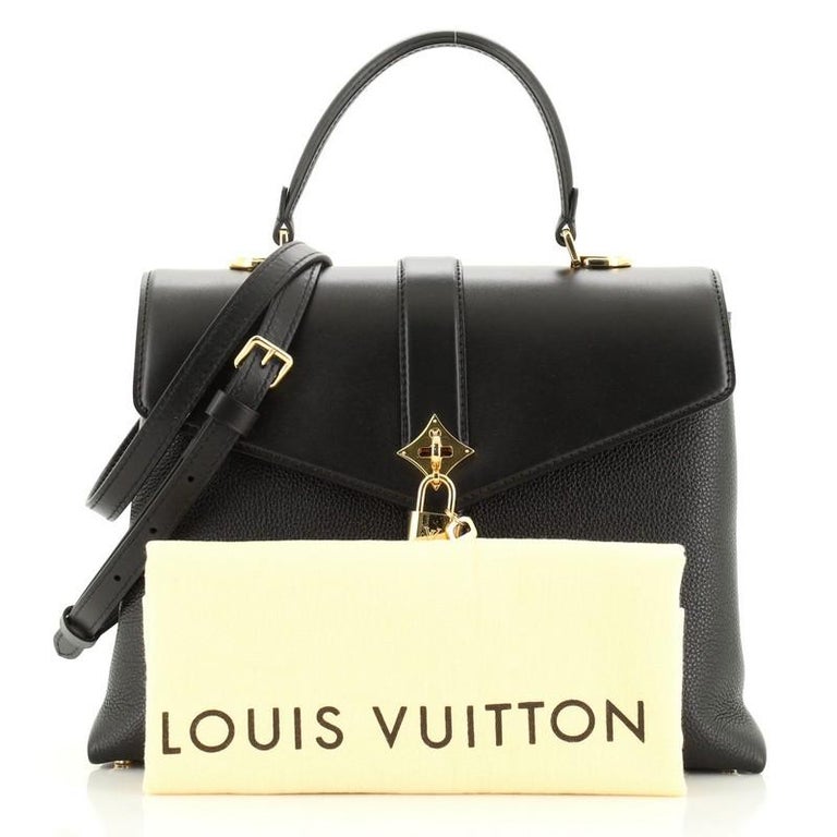 Louis Vuitton Rose Des Vents MM Grained Smooth Calfskin Black