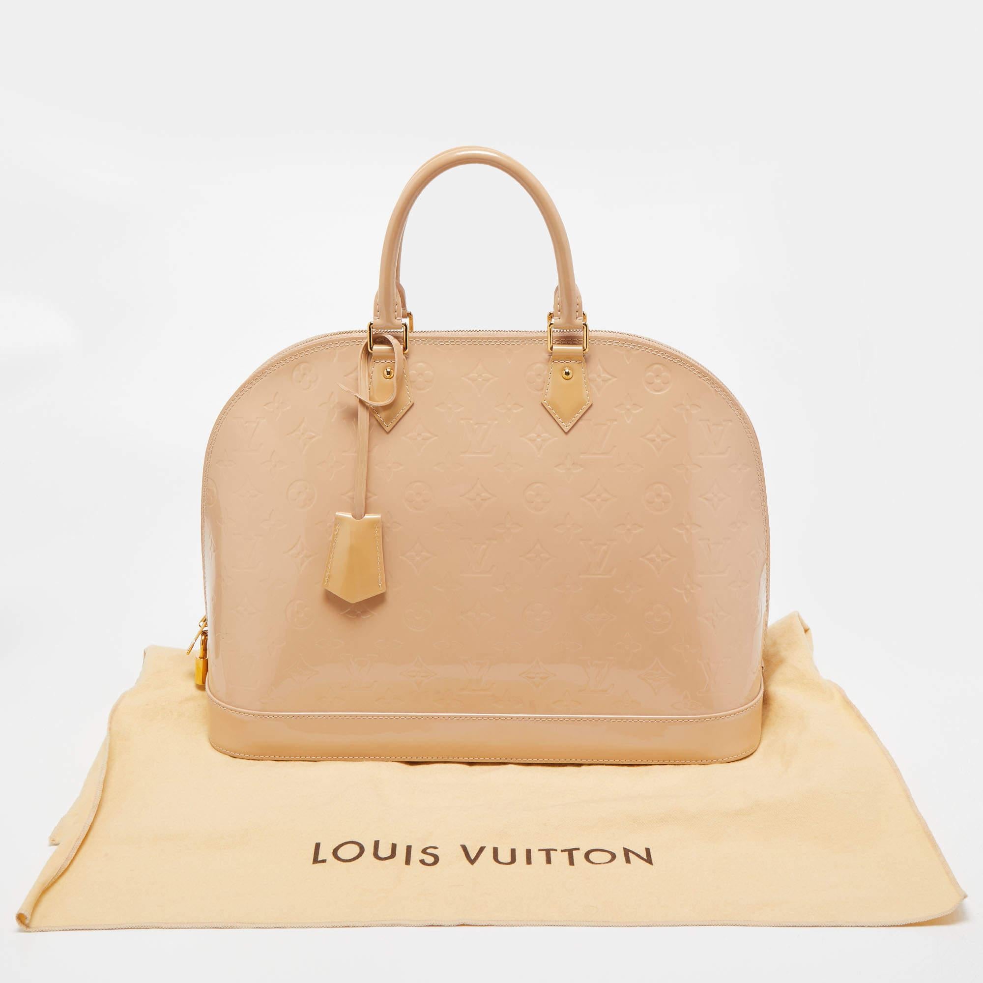 Louis Vuitton Rose Florentine Monogram Vernis Alma GM Bag 6