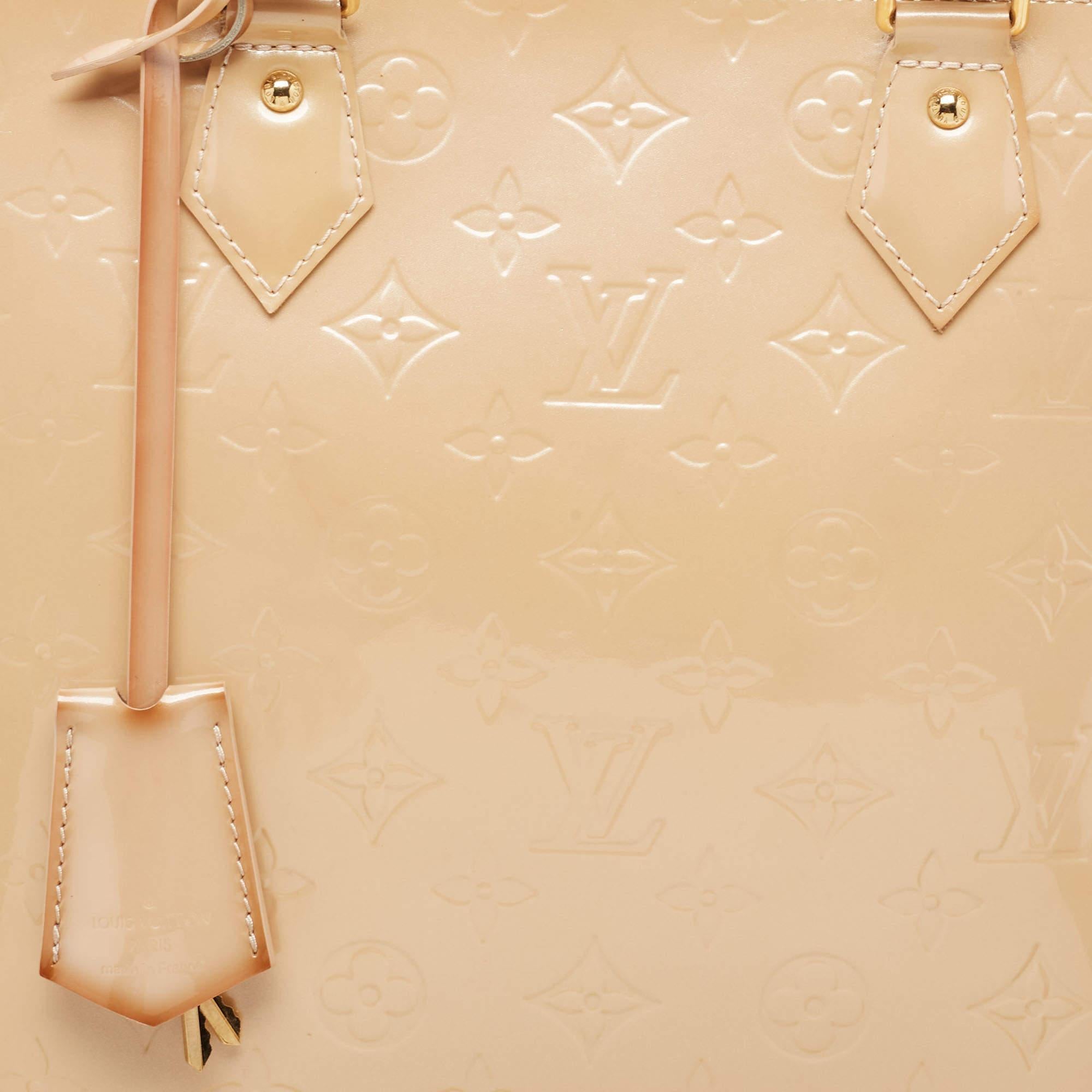 Louis Vuitton Rose Florentine Monogram Vernis Alma GM Bag For Sale 7