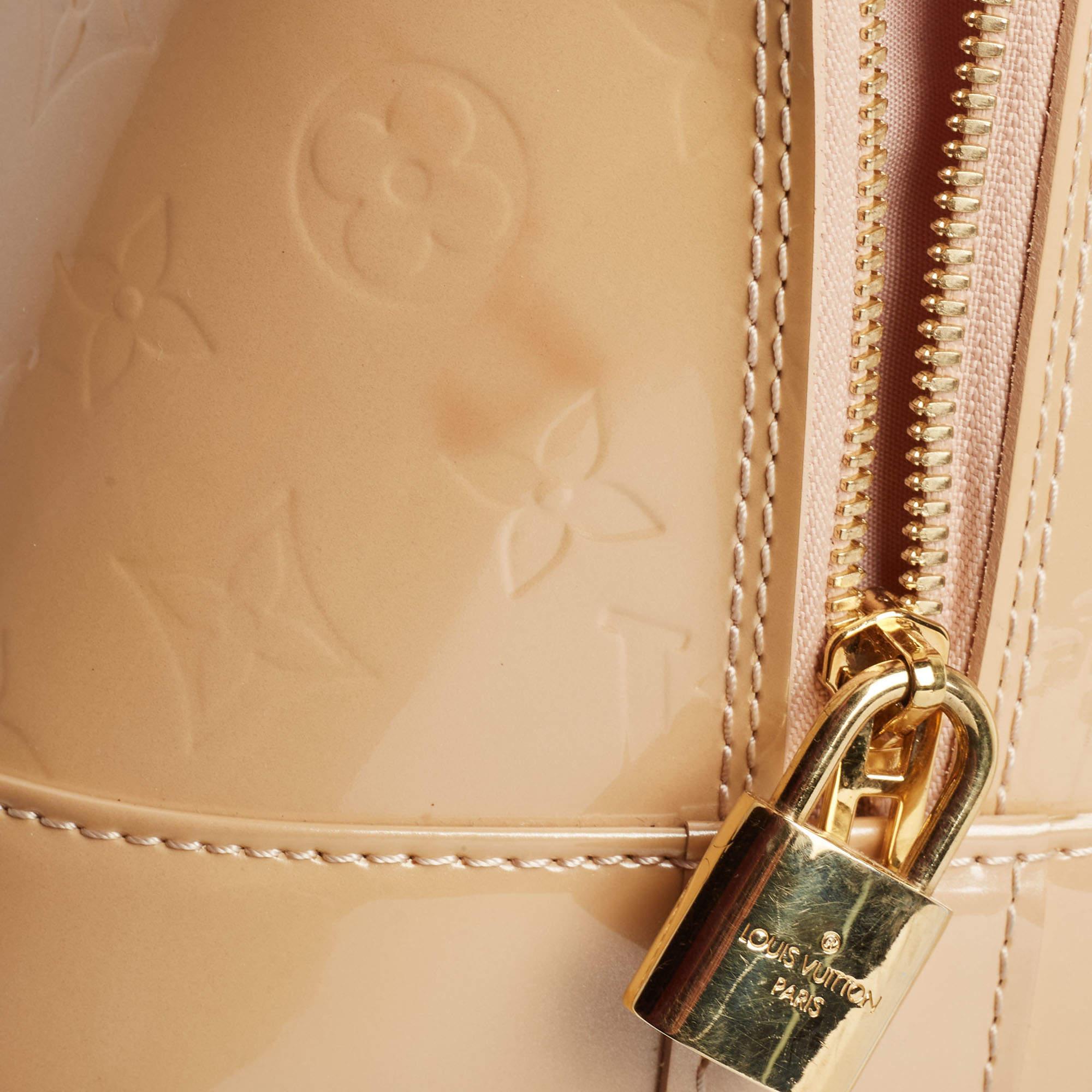 Louis Vuitton Rose Florentine Monogram Vernis Alma GM Bag For Sale 8