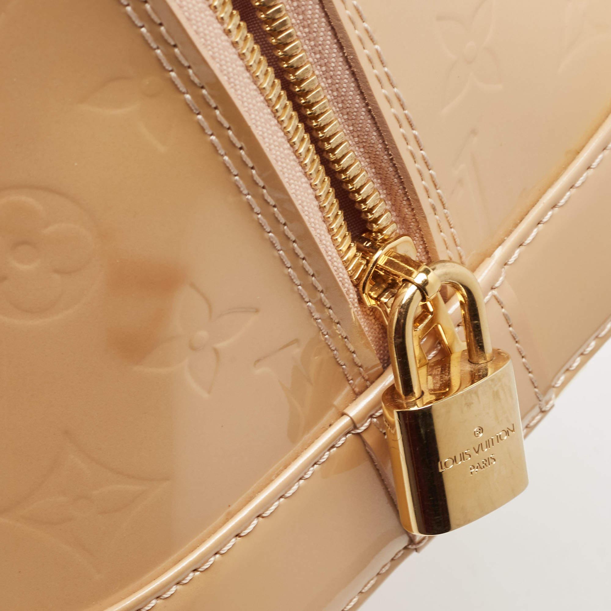Louis Vuitton Rose Florentine Monogram Vernis Alma GM Bag For Sale 10
