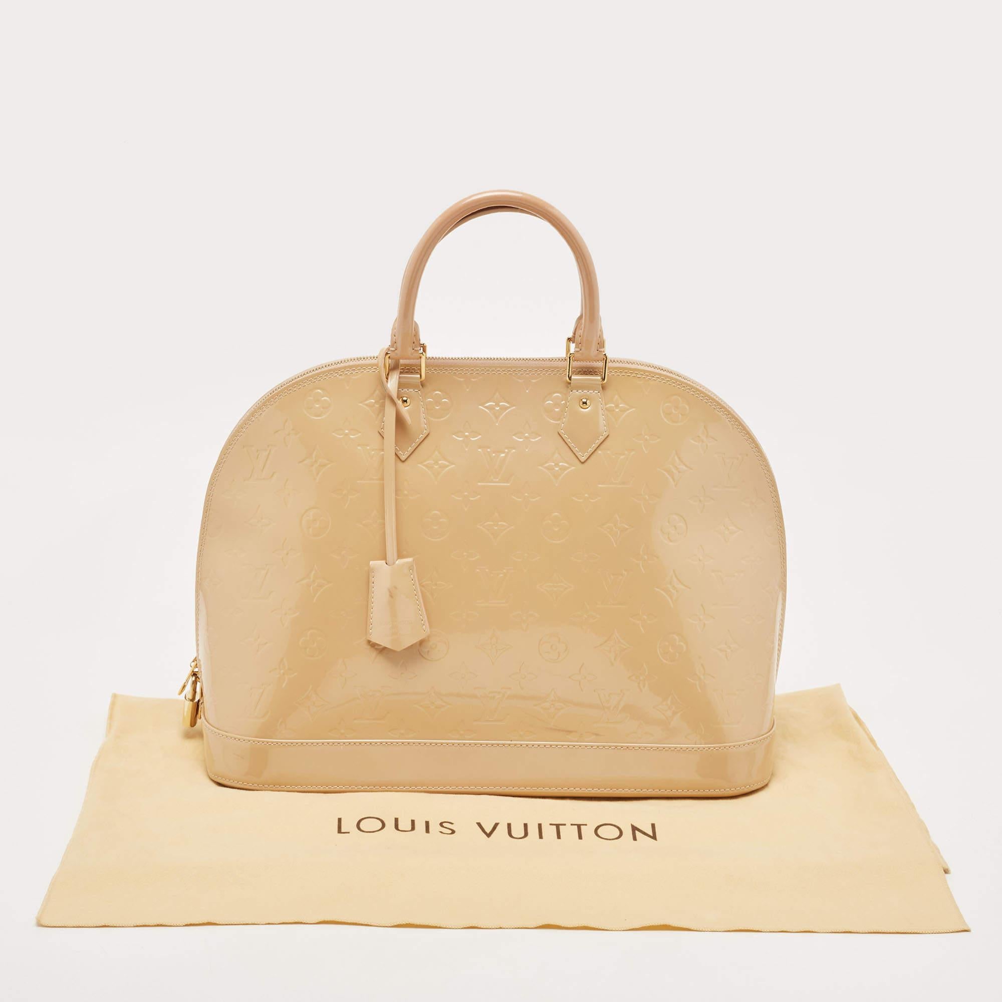 Sac Louis Vuitton Rose Florentine Monogram Vernis Alma GM en vente 13