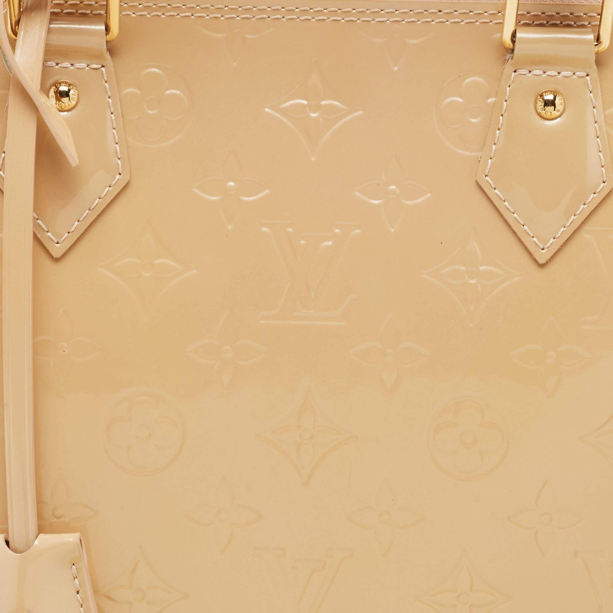 Louis Vuitton Rose Florentine Monogram Vernis Alma GM Bag For Sale 3