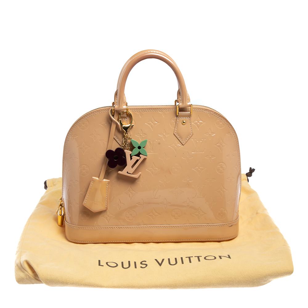 Louis Vuitton Rose Florentine Monogram Vernis Alma PM Bag 7