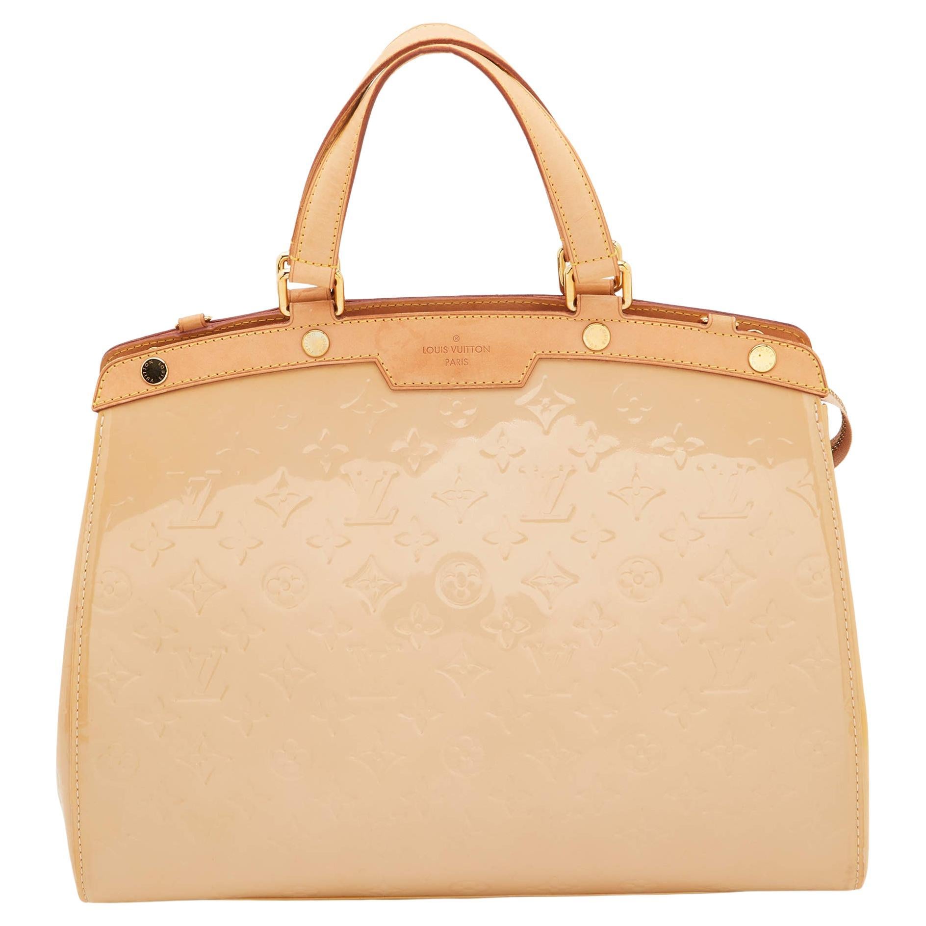 Louis Vuitton Rose Florentine Monogram Vernis Brea GM Bag For Sale