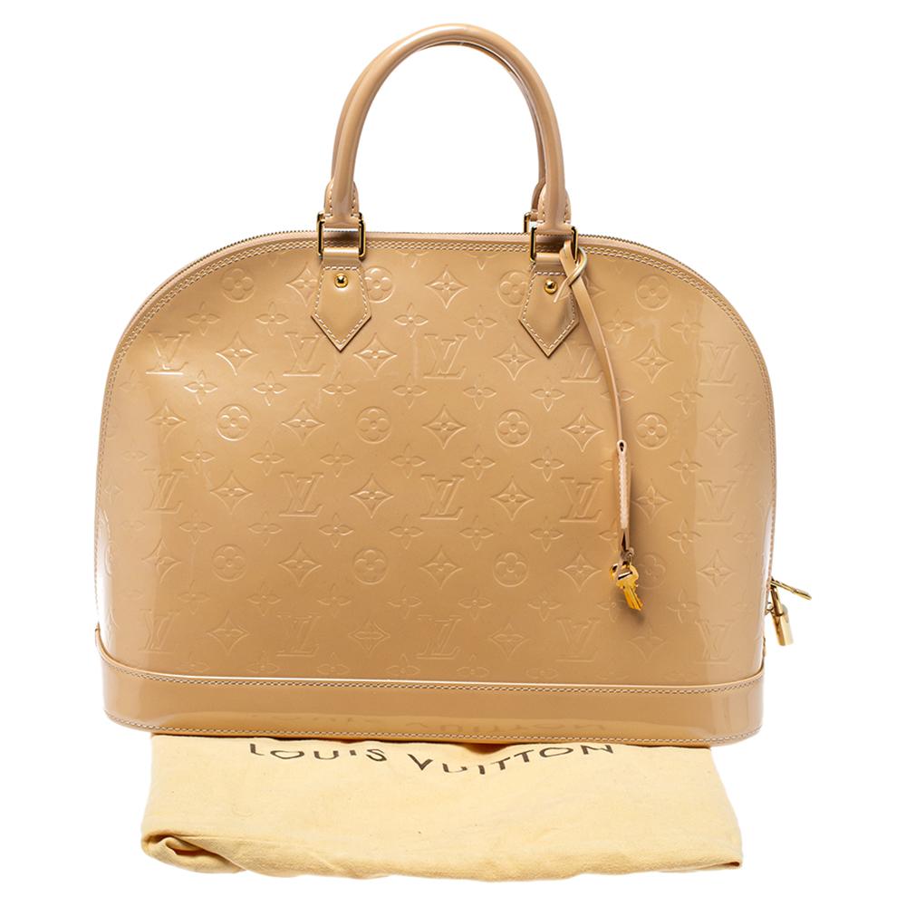 Louis Vuitton Rose Florentine Monogram Vernis Leather Alma GM Bag 7