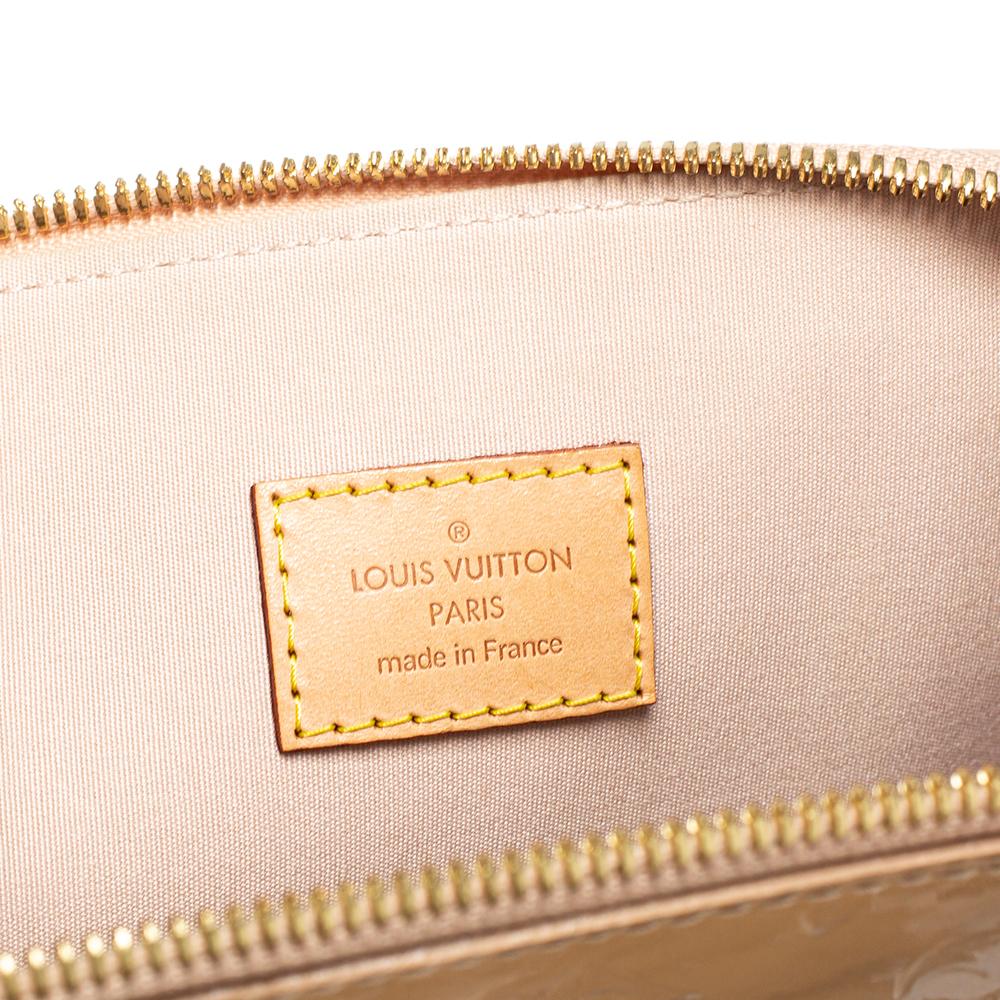 Louis Vuitton Rose Florentine Monogram Vernis Leather Alma GM Bag In Good Condition In Dubai, Al Qouz 2