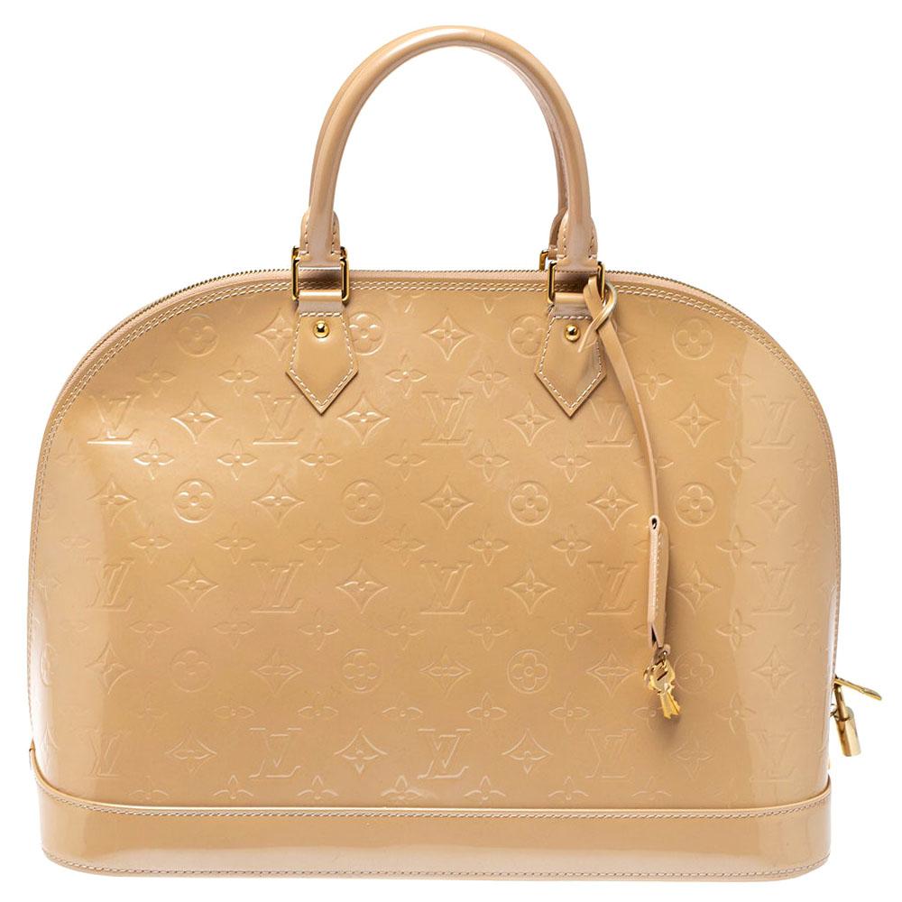 Louis Vuitton Rose Florentine Monogram Vernis Leather Alma GM Bag