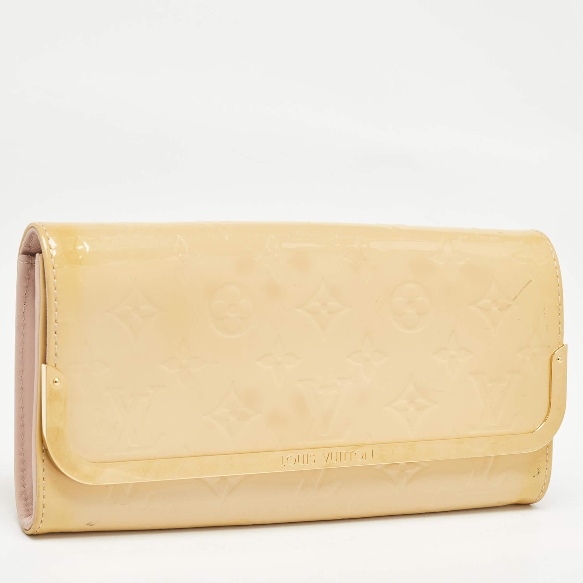 Orange Louis Vuitton Rose Florentine Monogram Vernis Rossmore MM Bag For Sale