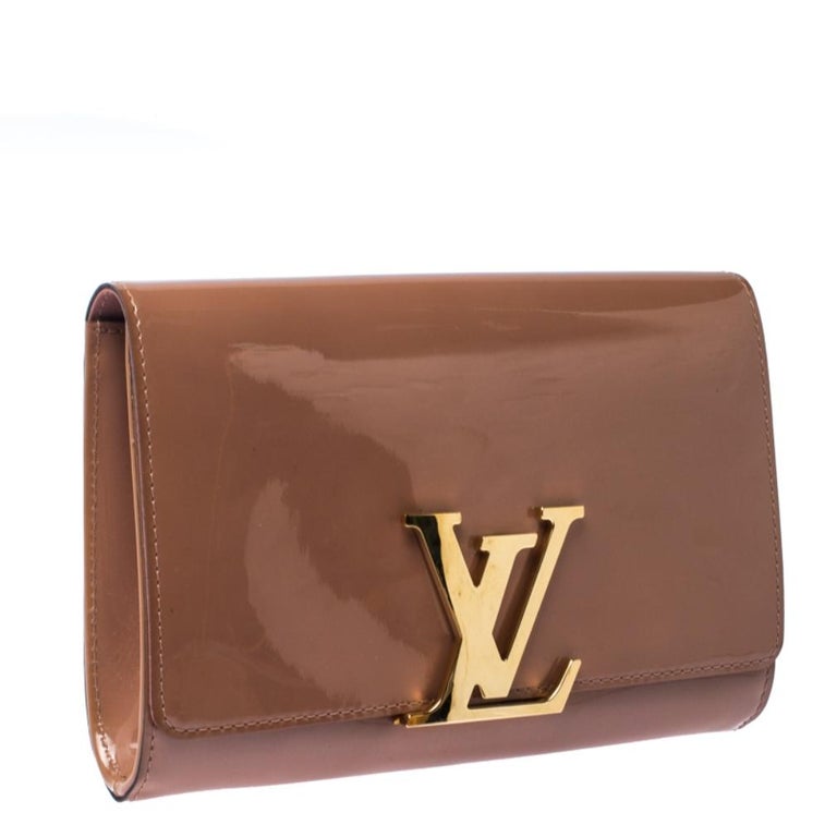 Louis Vuitton Rose Florentine Patent Leather Louise EW Clutch For Sale at 1stdibs