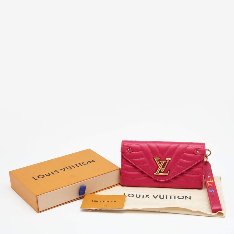 Louis Vuitton Rose Freesia Leather New Wave Long Wallet For Sale at 1stDibs