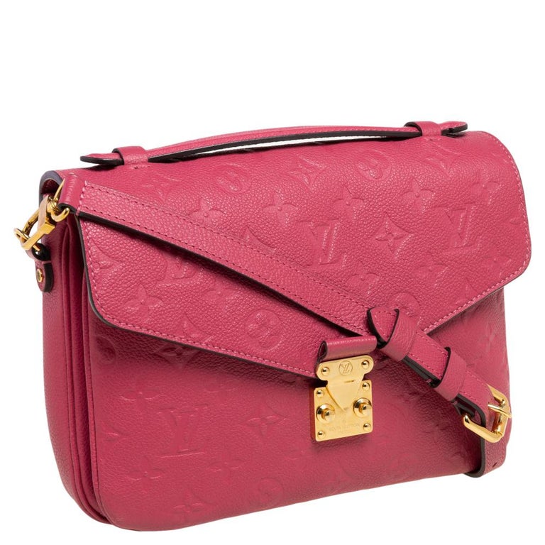 Louis Vuitton Rose Freesia Monogram Empreinte Leather Pochette Metis Bag at  1stDibs