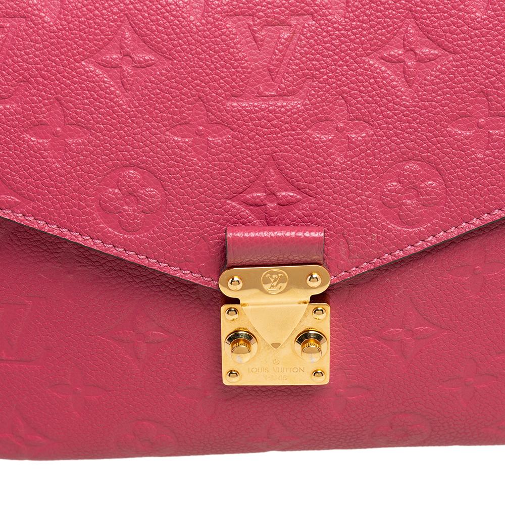 Women's Louis Vuitton Rose Freesia Monogram Empreinte Leather Pochette Metis Bag
