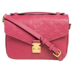 Louis Vuitton Rose Freesia Monogram Empreinte Leather Pochette Metis Bag