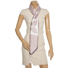 Louis Vuitton Rose Giant Id Silk Square Scarf