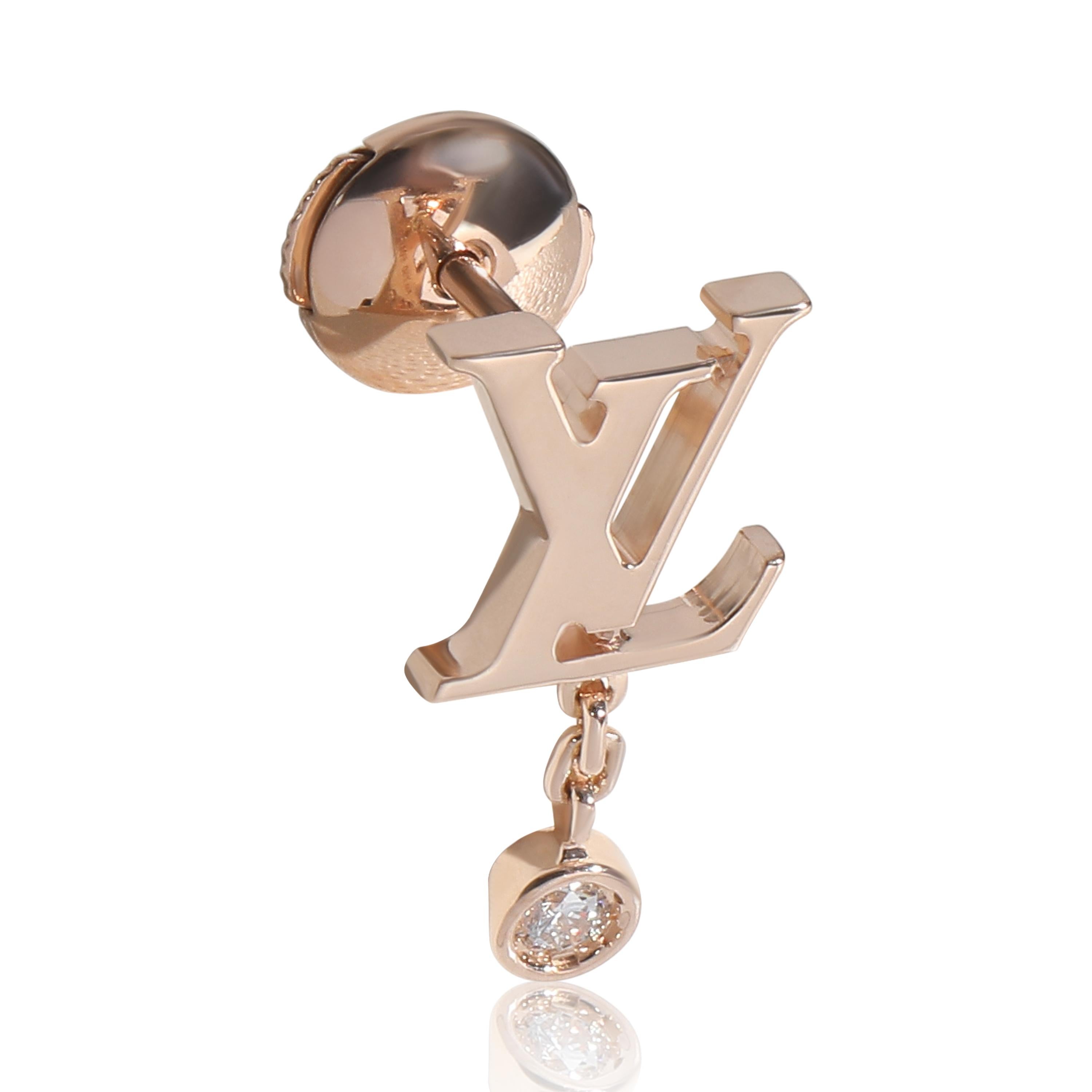 da uomo o donna Orecchini Louis Vuitton in oro rosa con diamanti a forma di fiore di idillio in vendita