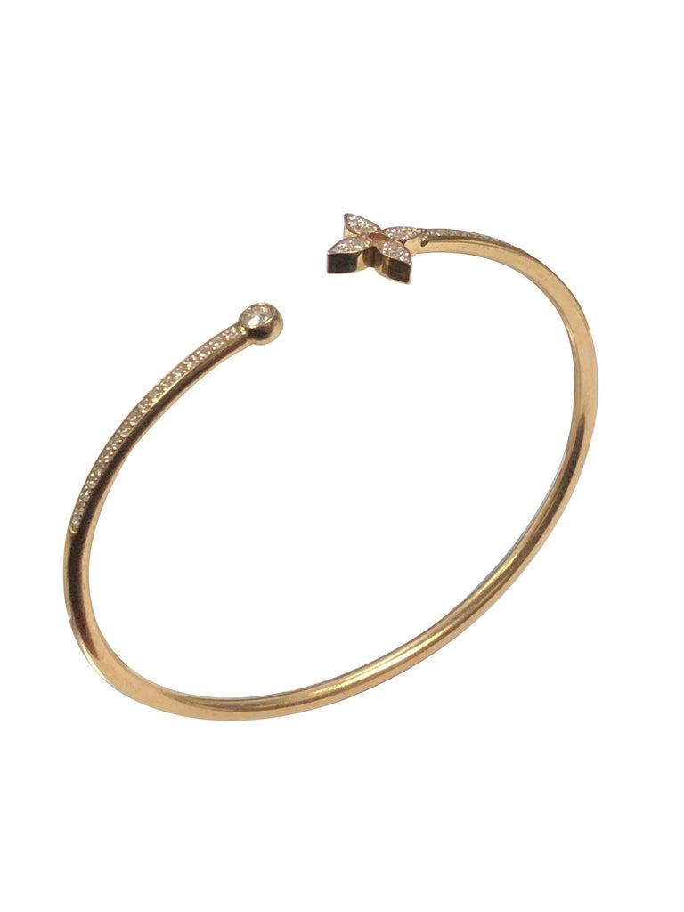 Louis Vuitton Idylle Blossom Twist Bracelet, White Gold Grey. Size L
