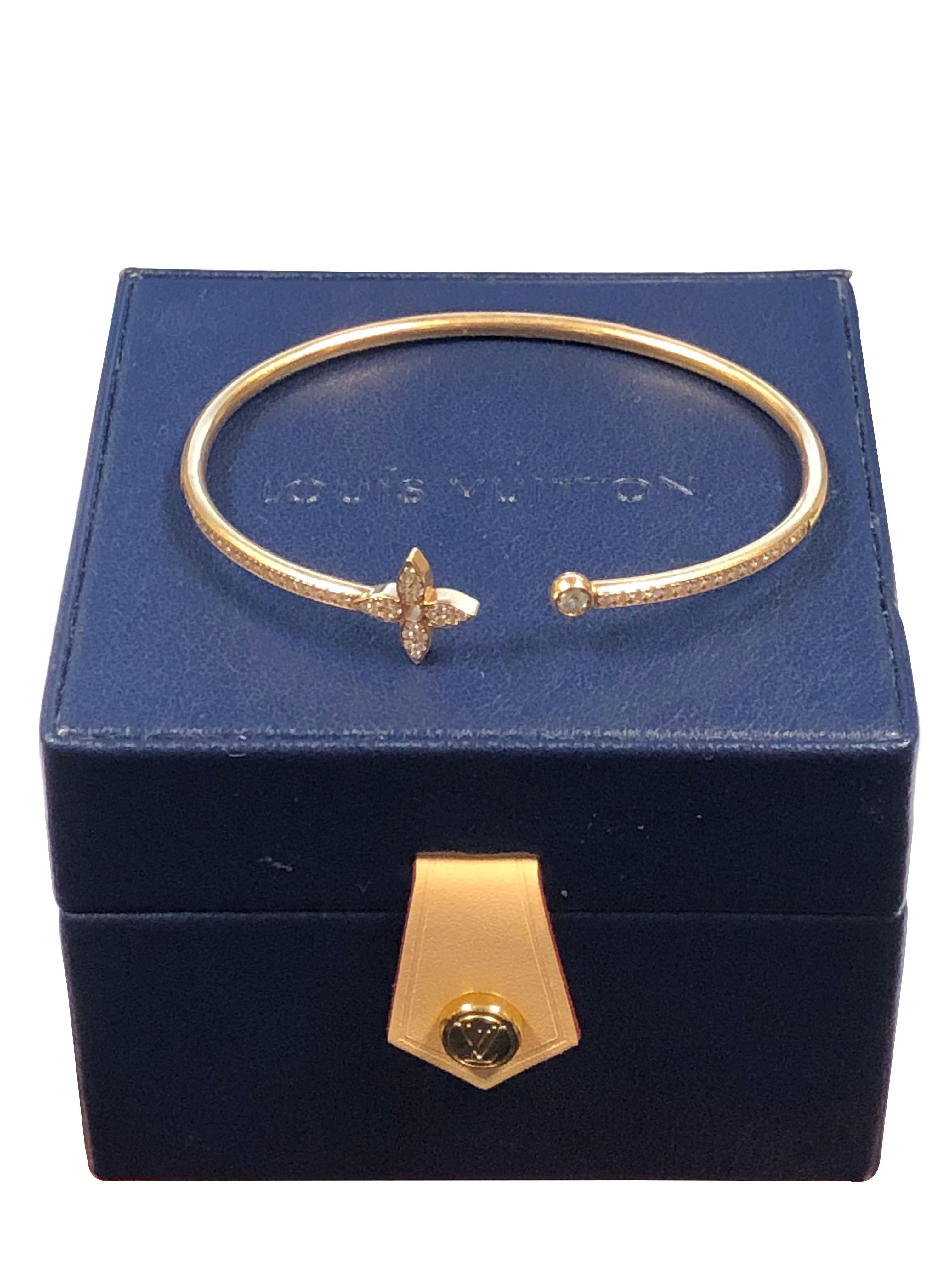 Women's Louis Vuitton Rose Gold & Diamond Pave Idylle Blossom Twist Bracelet