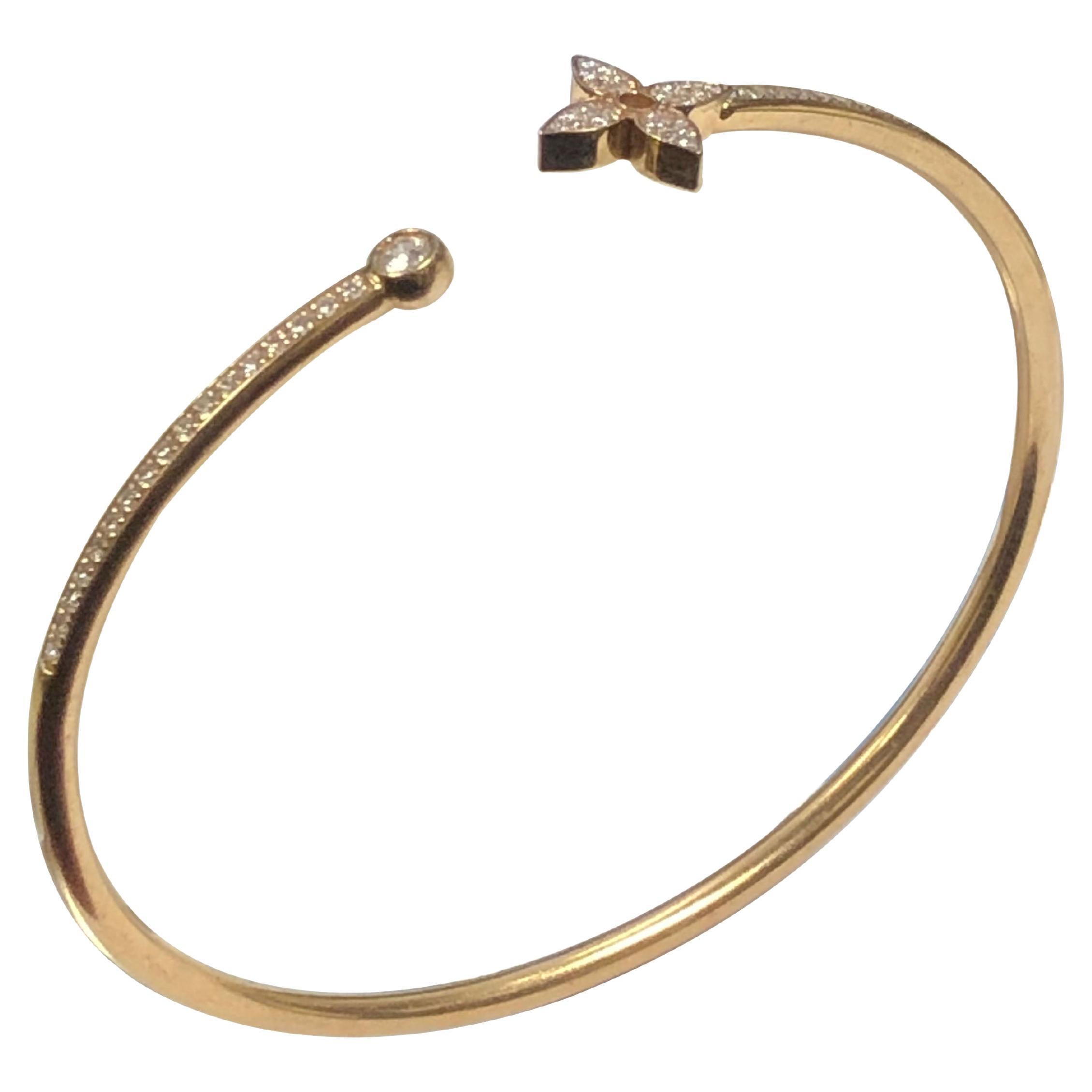 Louis Vuitton Idylle Blossom Twist Bracelet, Yellow Gold and Diamonds Gold. Size S