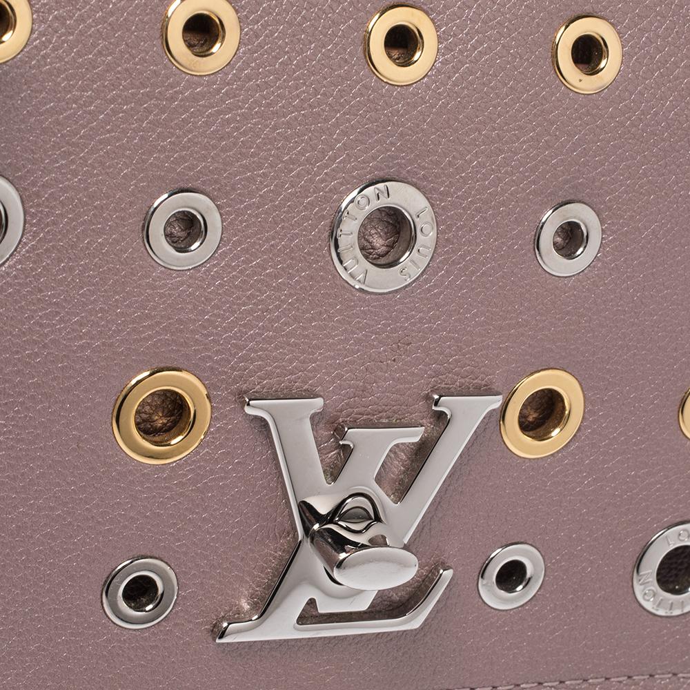Louis Vuitton Rose Gold Pink Leather Lockme II Eyelets BB Bag In Good Condition In Dubai, Al Qouz 2