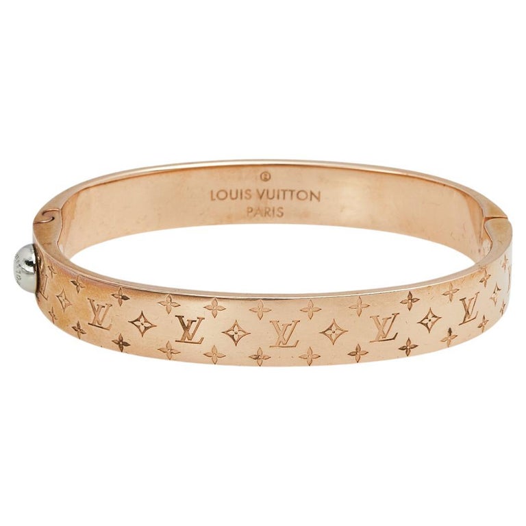 Louis Vuitton Essential V Pink Crystal Rose Gold Tone Chain Link Bracelet  at 1stDibs