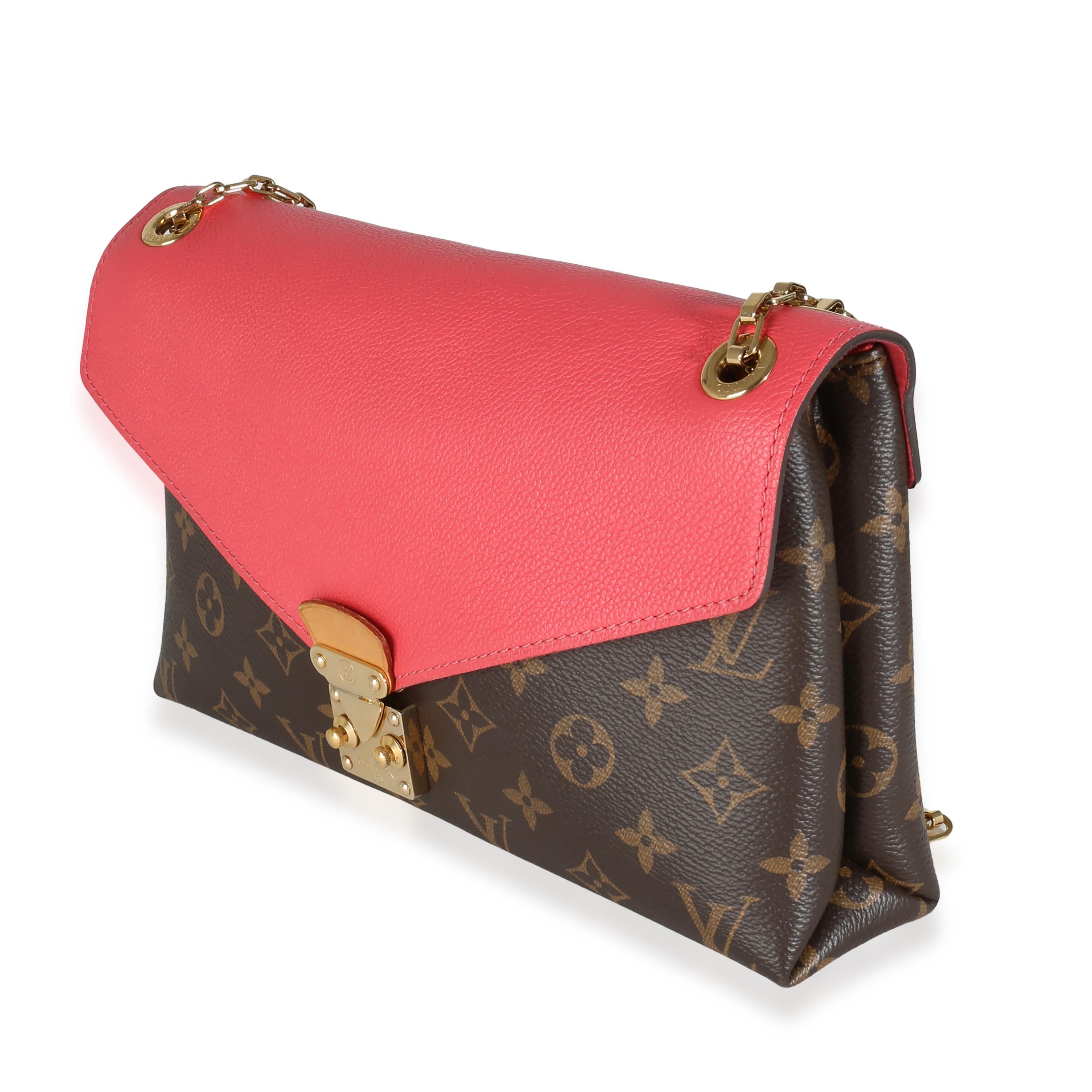  Louis Vuitton - Sac à chaîne Pallas en toile Monogram Rose Litchi Unisexe 