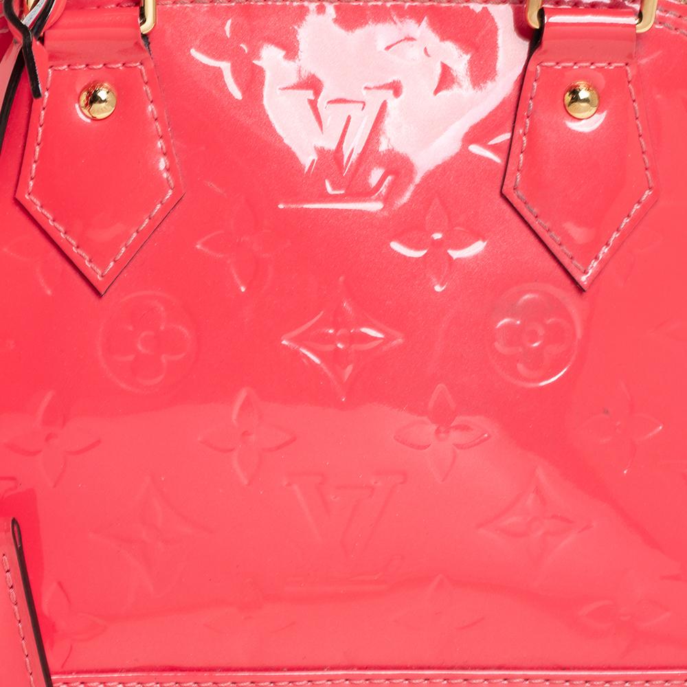 Louis Vuitton Rose Litchi Monogram Vernis Alma BB Bag 5