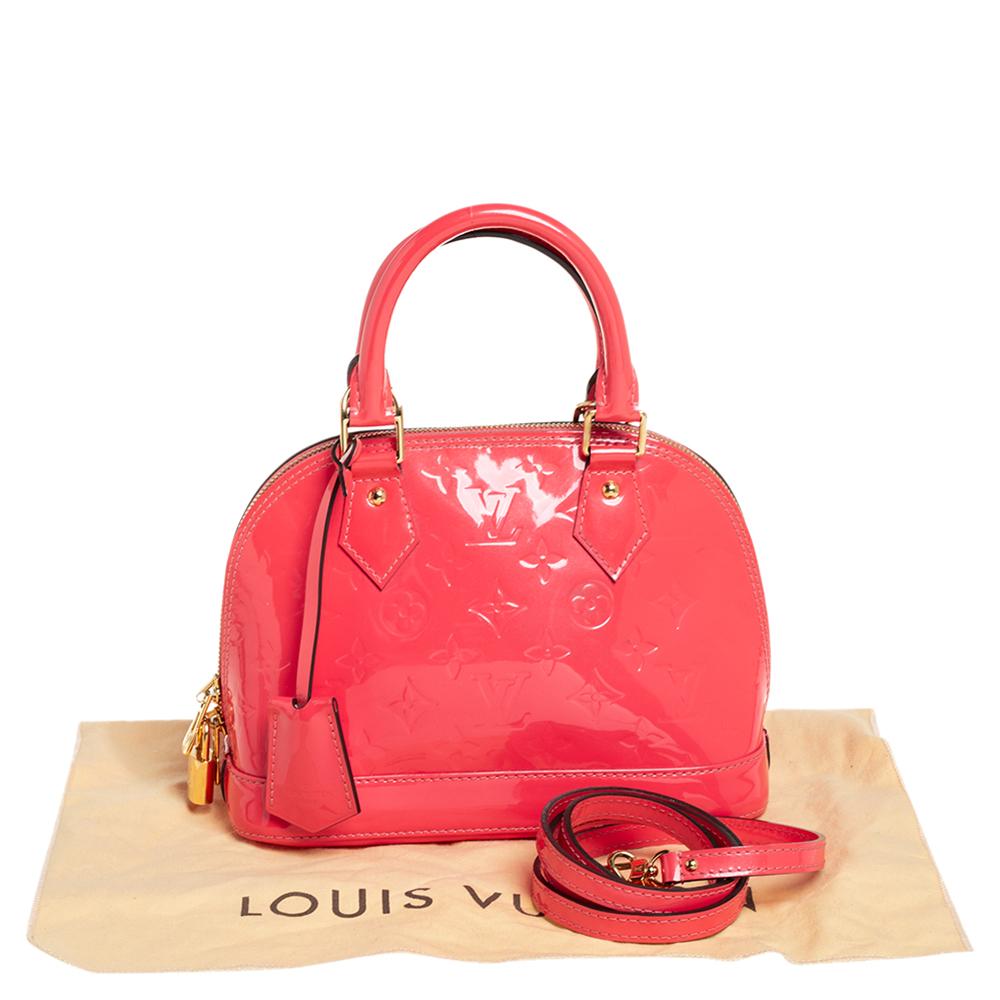Louis Vuitton Rose Litchi Monogram Vernis Alma BB Bag 6