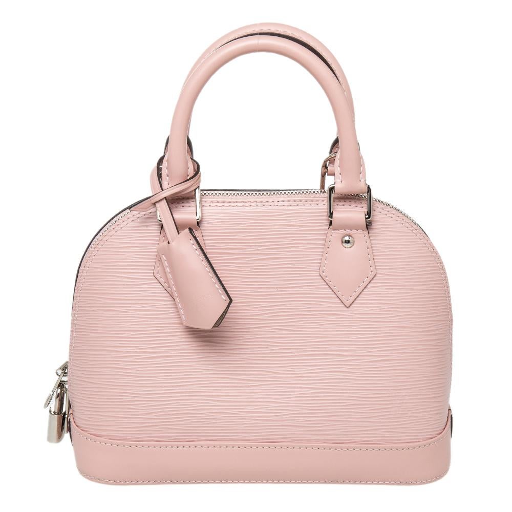 Louis Vuitton Alma PM Vernis Galet Beige Patent Leather W/Strap Shoulder  Bag