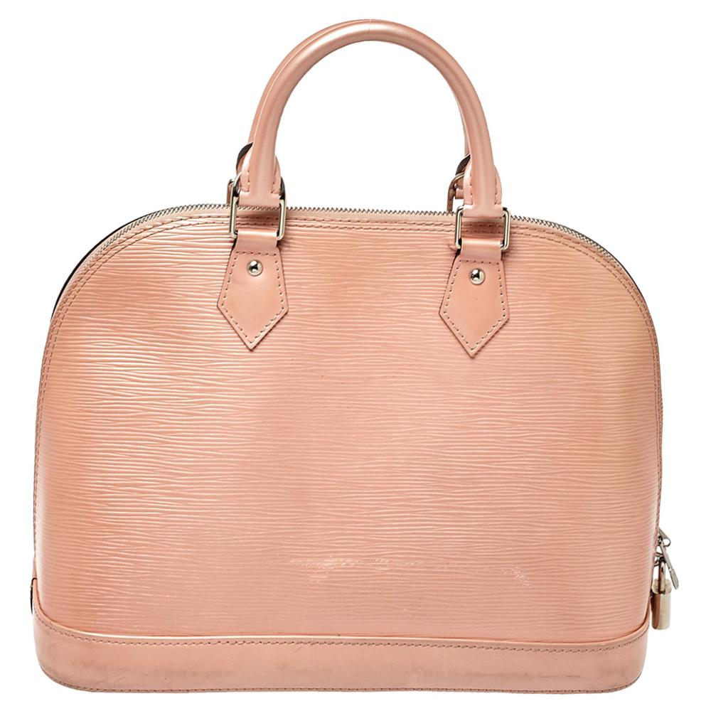 Orange Louis Vuitton Rose Nacre Epi Leather Alma PM Bag