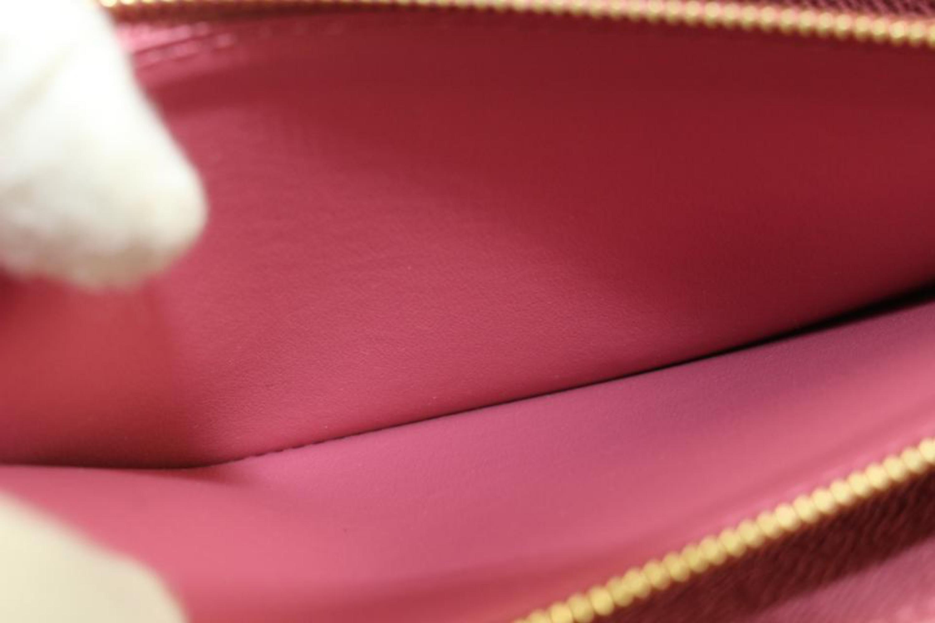 Beige Louis Vuitton Rose Pink Monogram Denim Zippy Wallet Long Zip Around 36lv217s