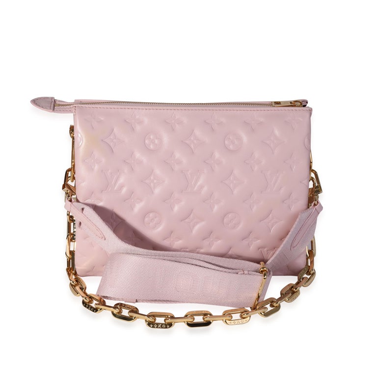 Louis Vuitton Rose Pink Monogram Embossed Lambskin Coussin PM For Sale at  1stDibs
