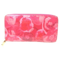 Louis Vuitton Rose Pink Monogram Vernis Ikat Zippy Wallet Long Zip Around 862961