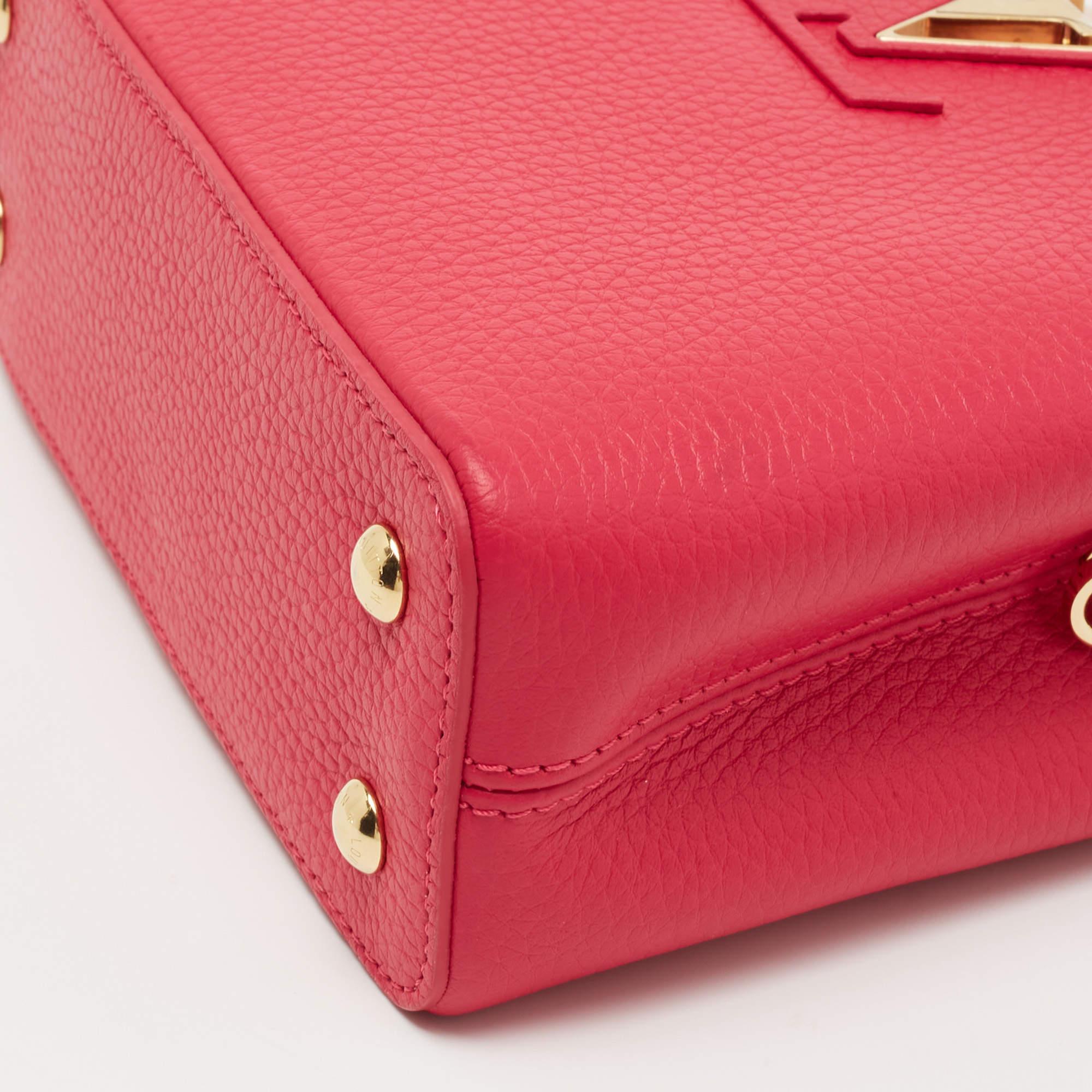 Louis Vuitton Rose Pondichéry Pink Taurillon Leather Capucines Mini Bag 6