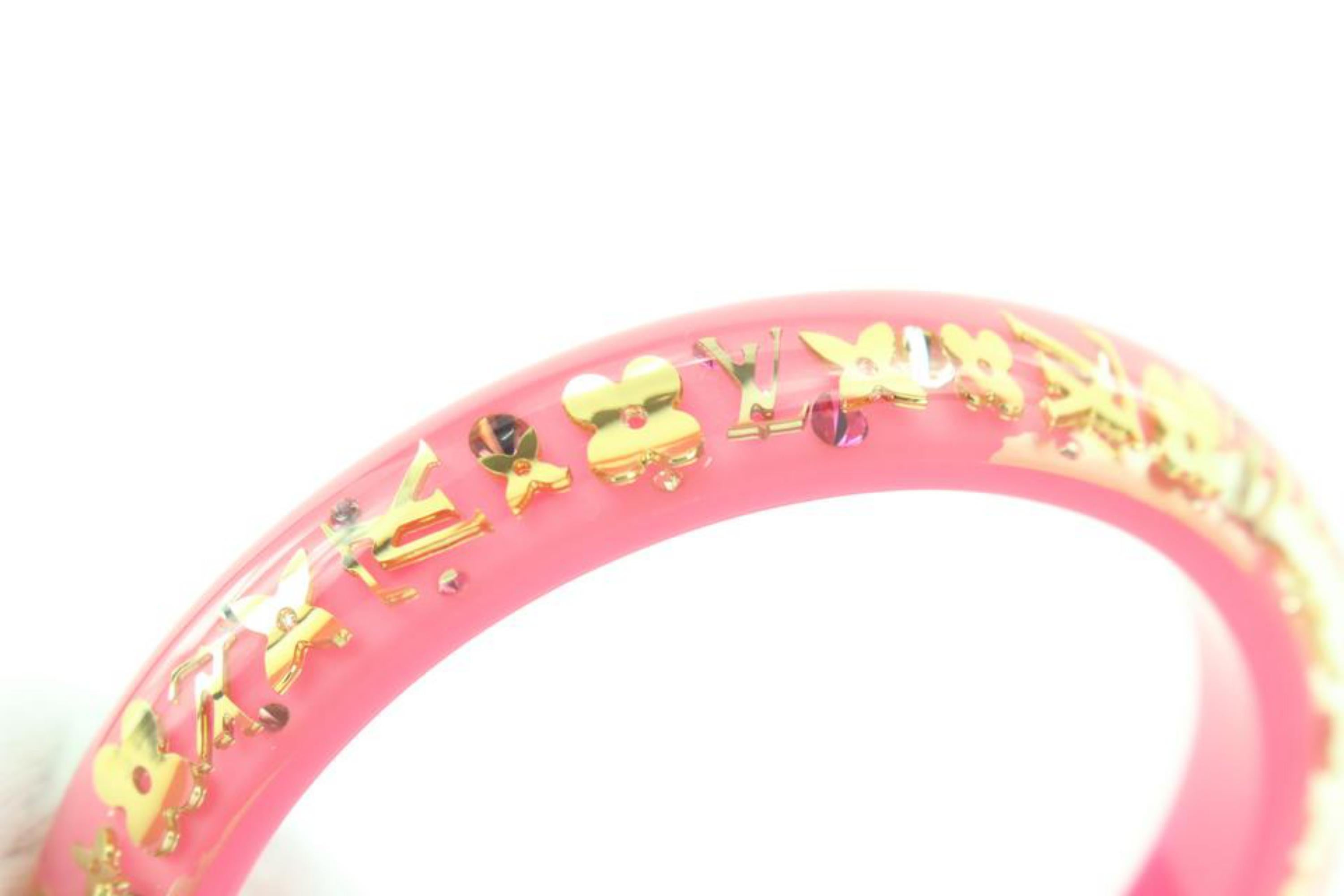 Louis Vuitton Transparent/Gold Inclusion Bangle Bracelet Pink at 1stDibs   louis vuitton inclusion bangle, louis vuitton inclusion bracelet, lv  inclusion bangle