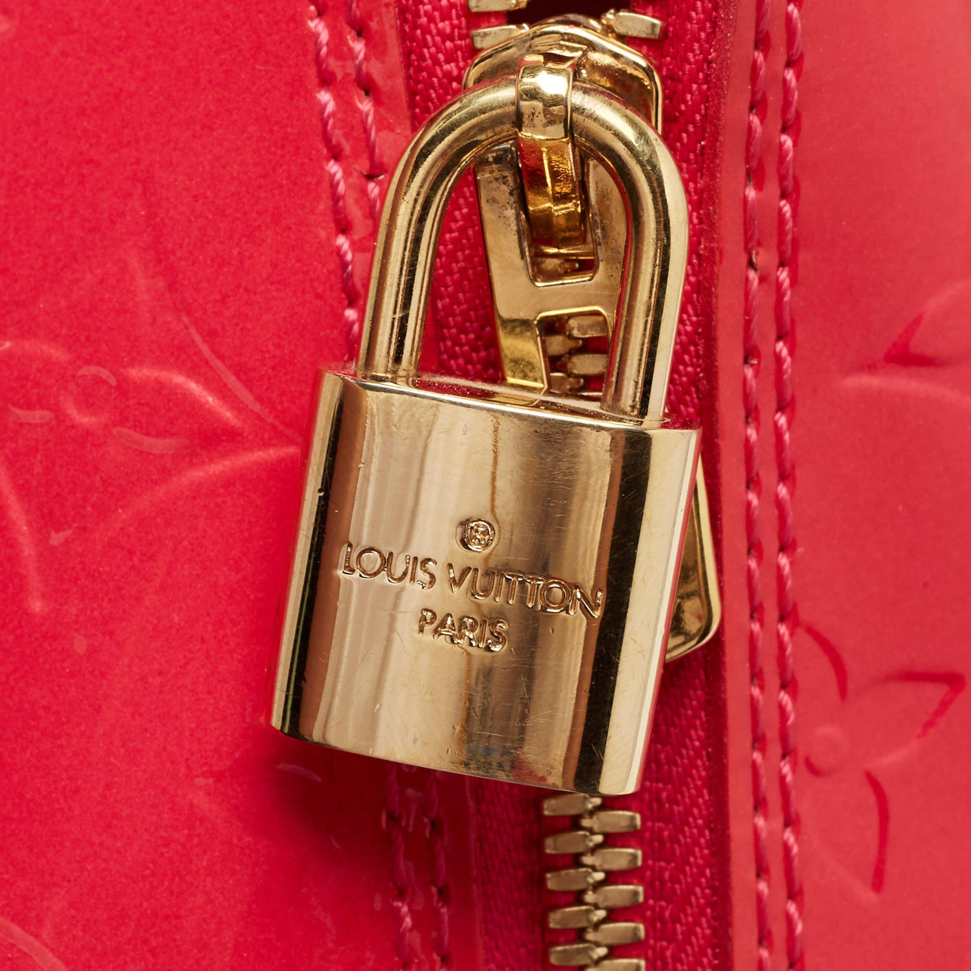 Louis Vuitton Rose Pop Monogram Vernis Alma GM Bag 8
